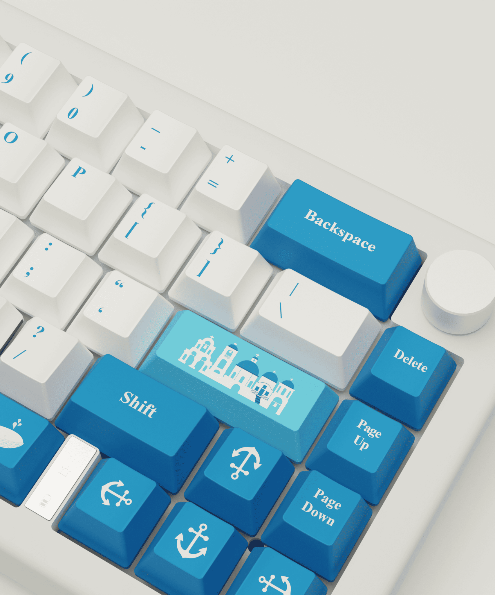 Santorini Story Design Keycaps and Mechanical Keyboard