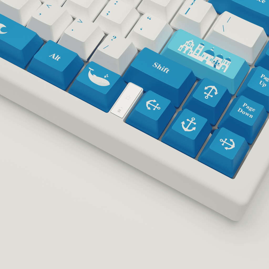 Santorini Story Design Keycaps and Mechanical Keyboard