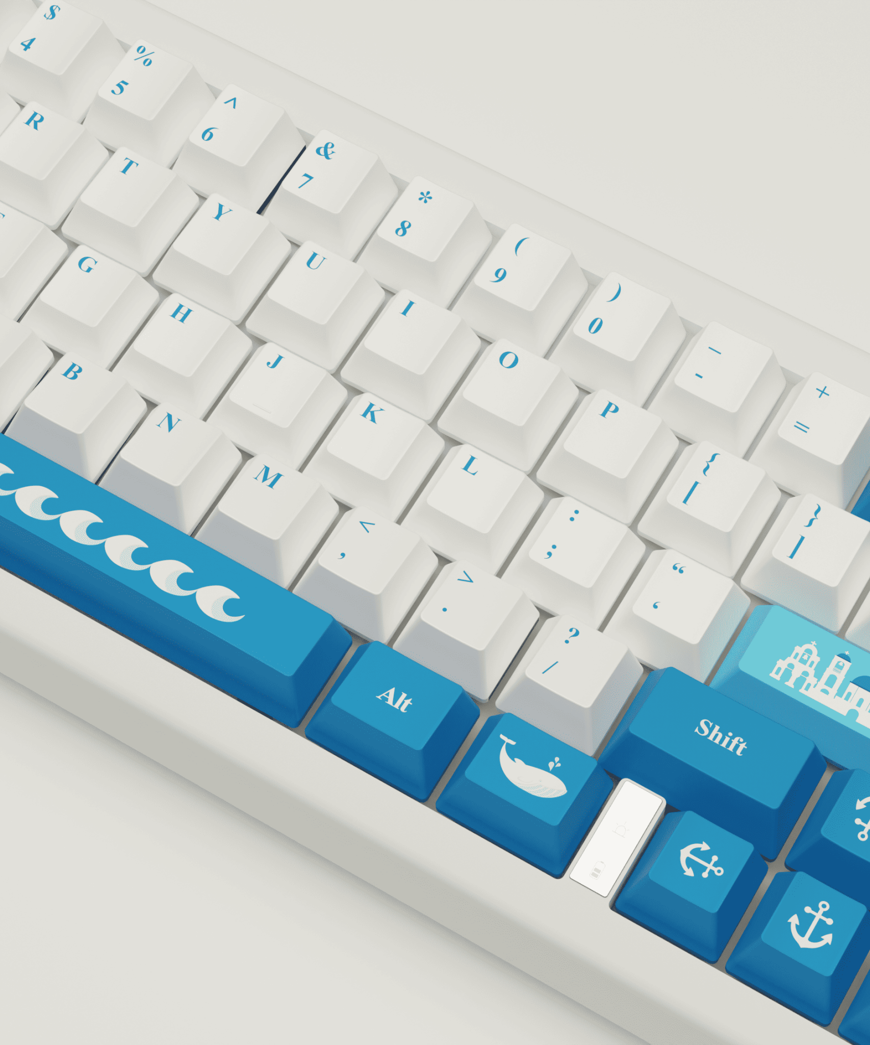 Santorini Story Design Keycaps and Mechanical Keyboard