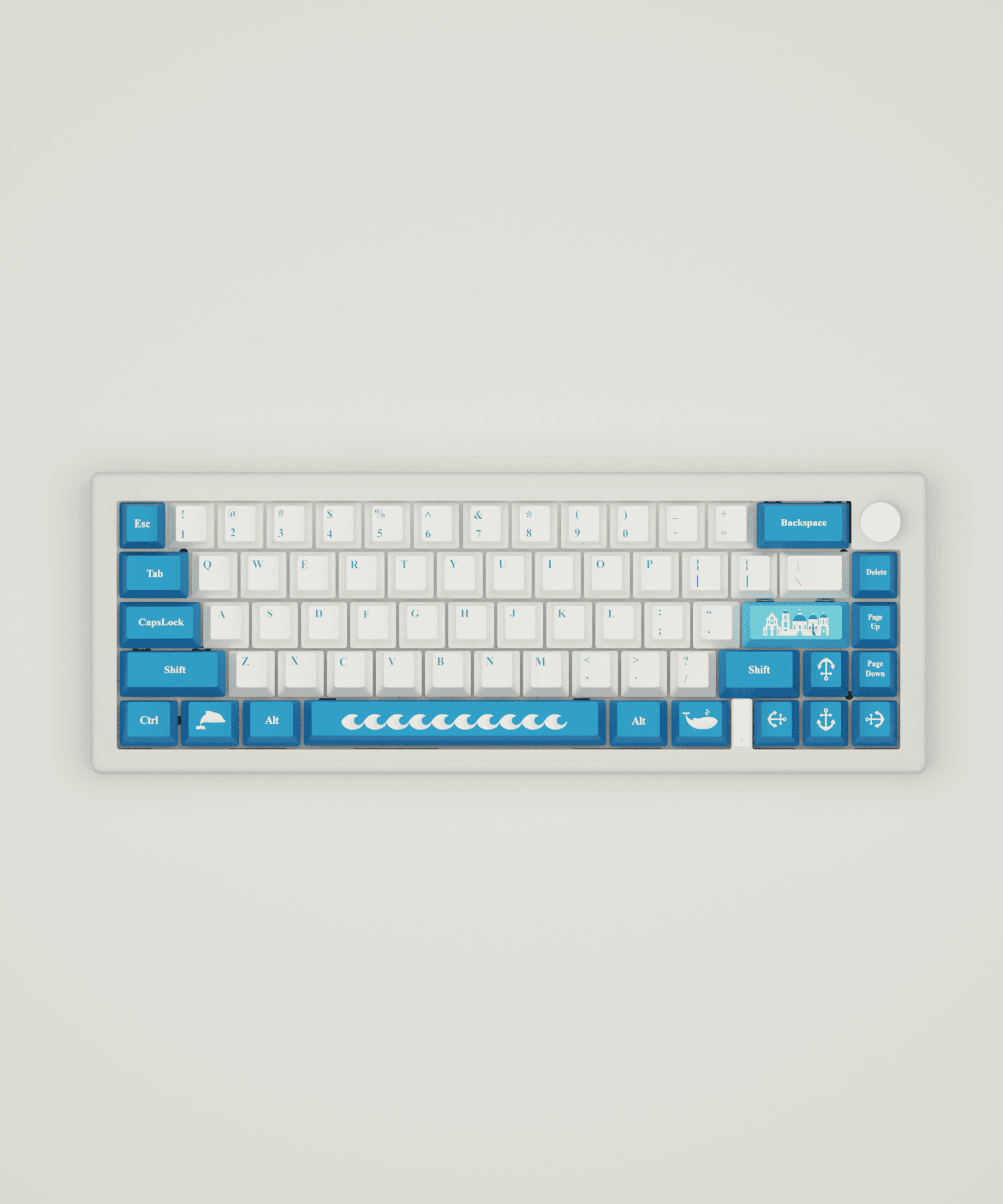 Santorini Story Design Keycaps and Mechanical Keyboard