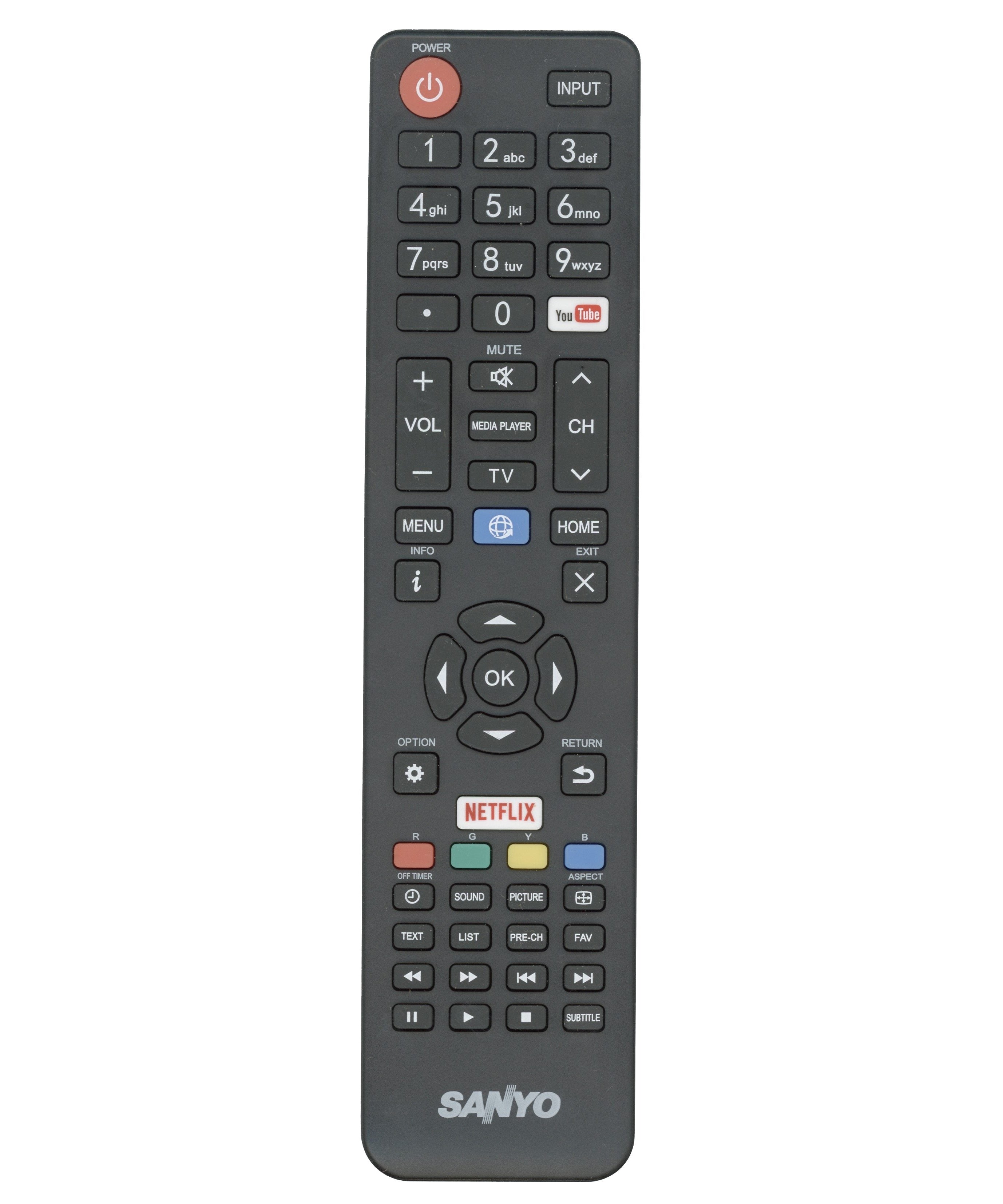 Sanyo 06532W54SA01X TV Remote Control