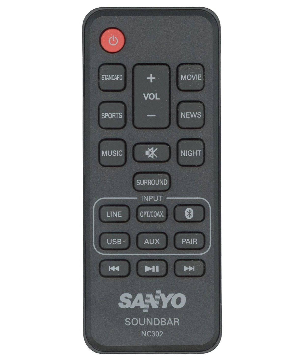 Sanyo NC302 Sound Bar Remote Control
