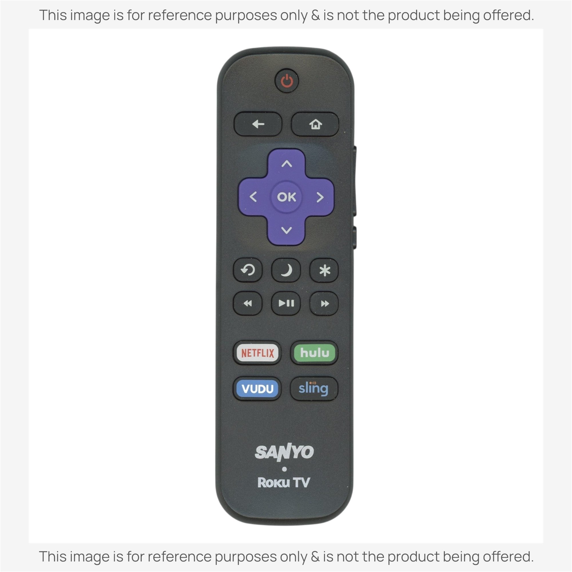 Substitute for Sanyo URMT21CND006 Roku TV Remote Control [RRLF16]