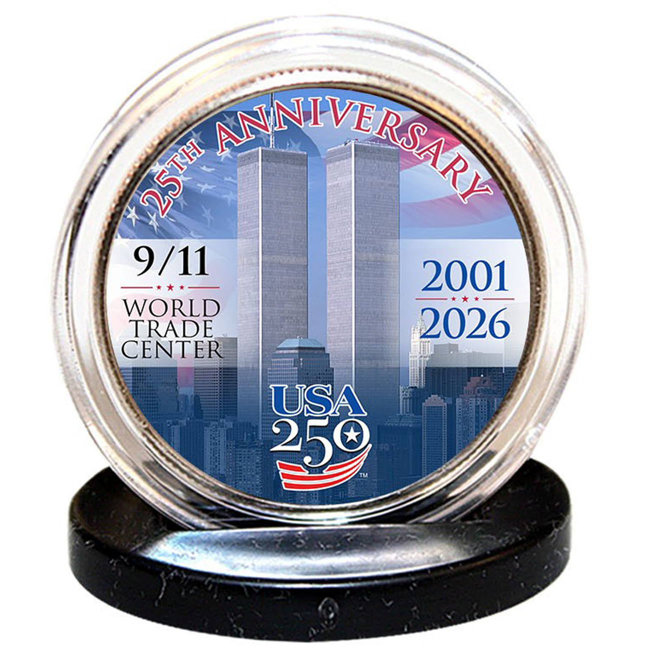 25. Jahrestag des 11. September + 250. Jahrestag Amerikas Gedenkmünze JFK Half Dollar