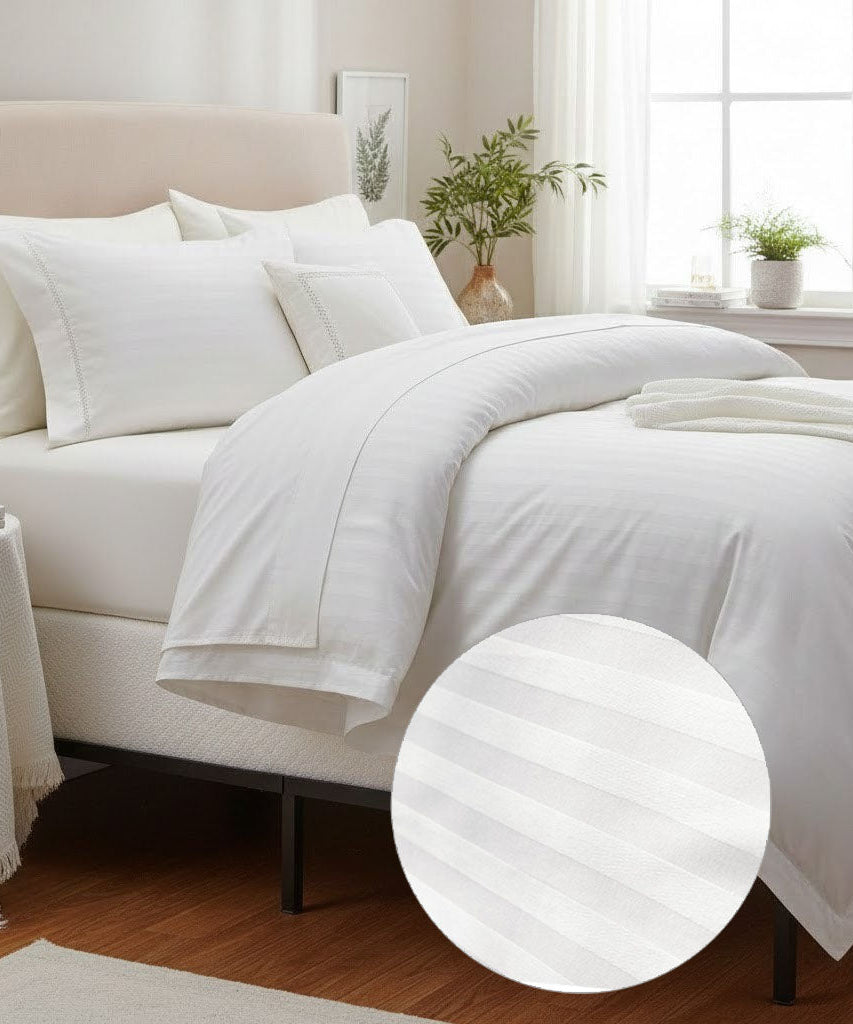 300TC Cotton Sateen Stripe Duvet Cover Set