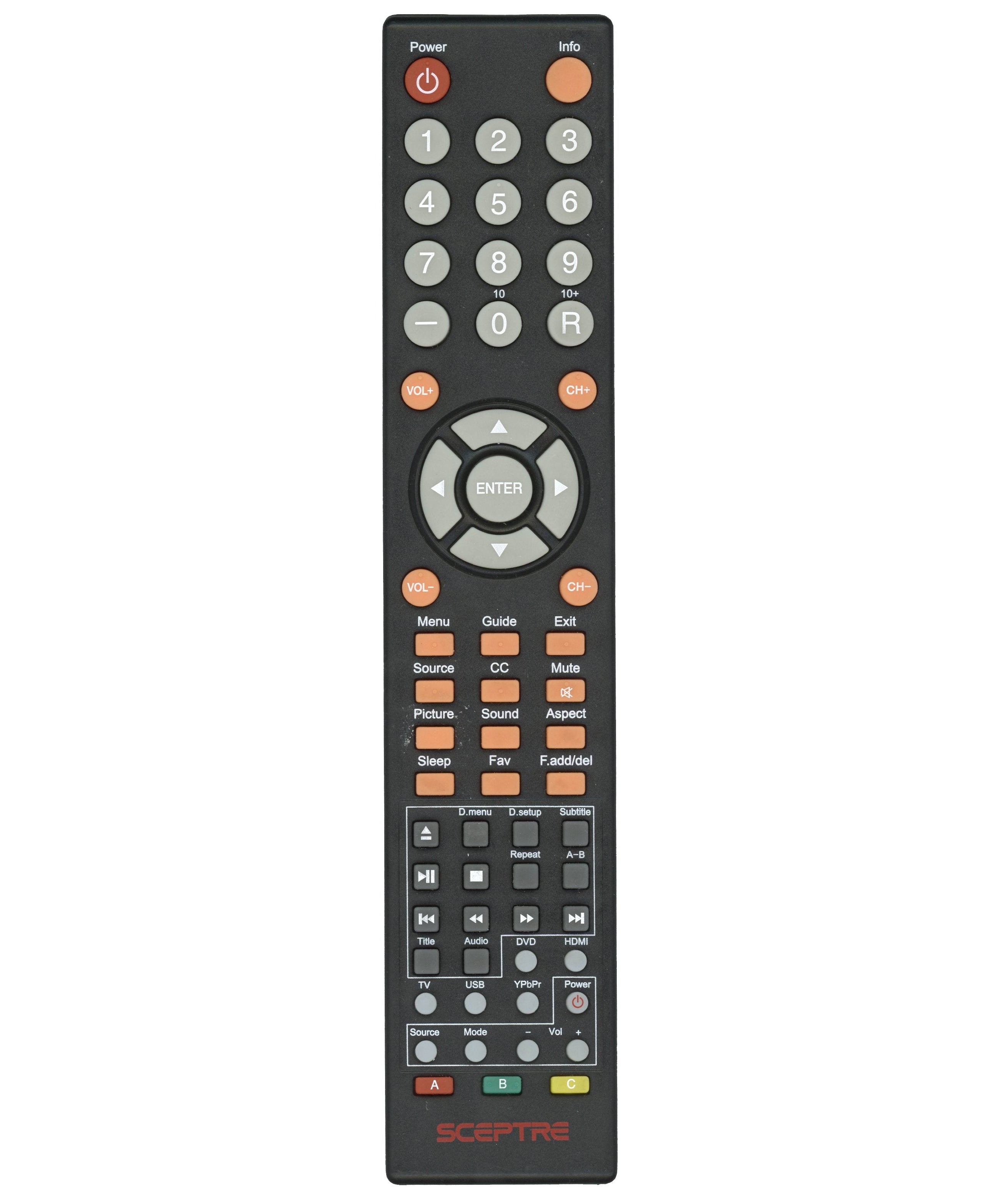 Sceptre 8142026670002C TV/DVD Combo Remote Control - 8142026670002C