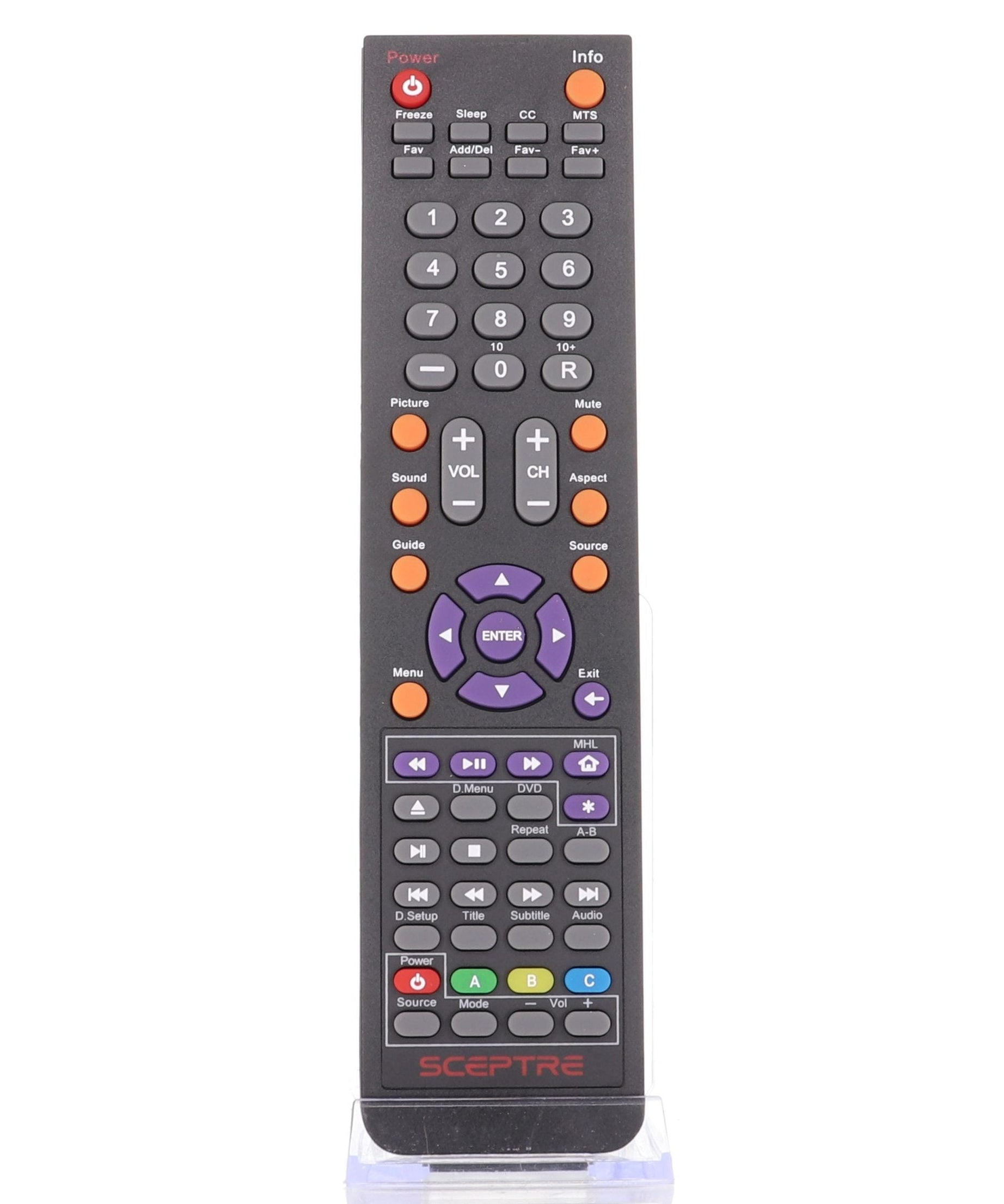 Sceptre E165BDREM TV/DVD Remote Control