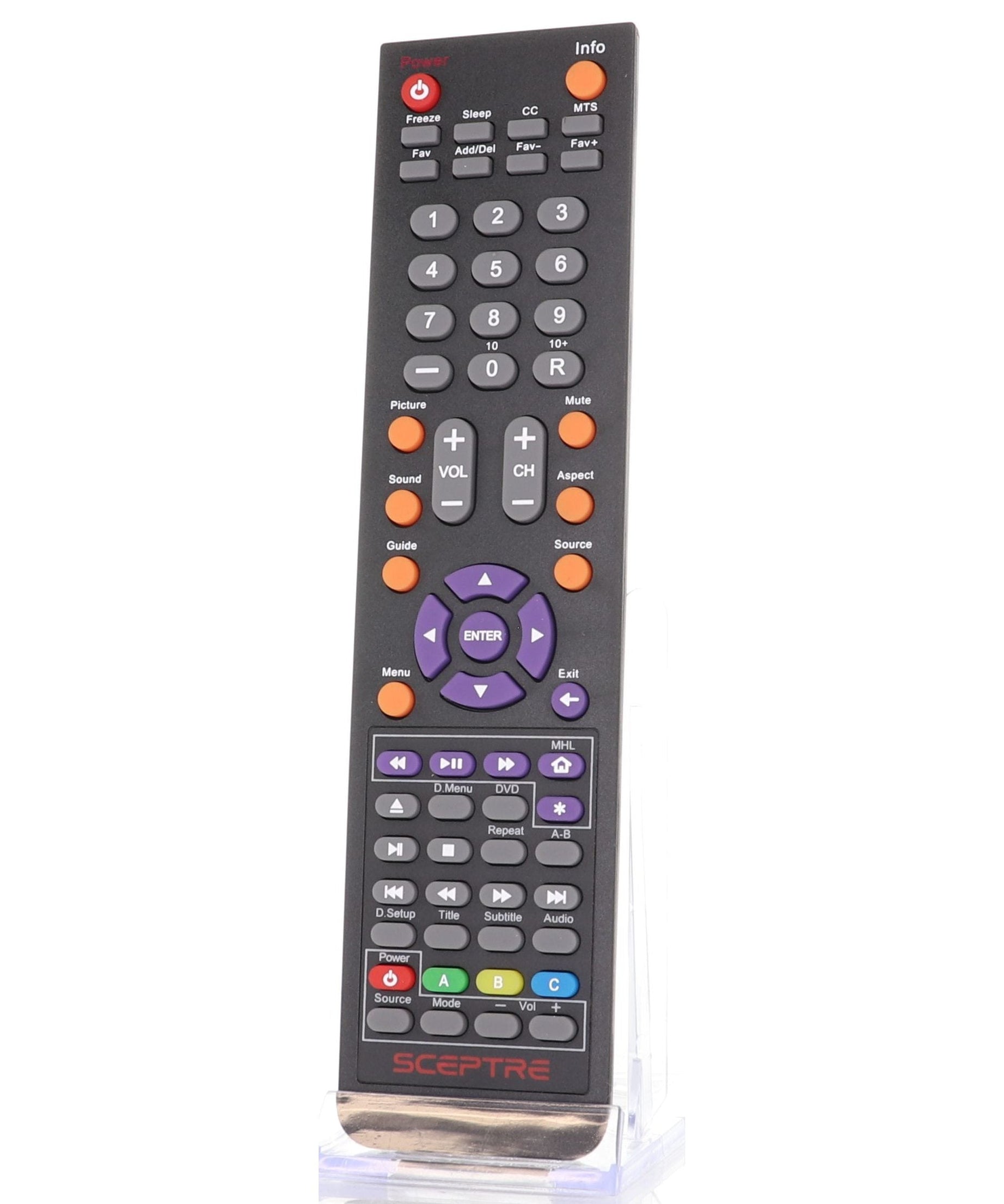 Sceptre E165BDREM TV/DVD Remote Control