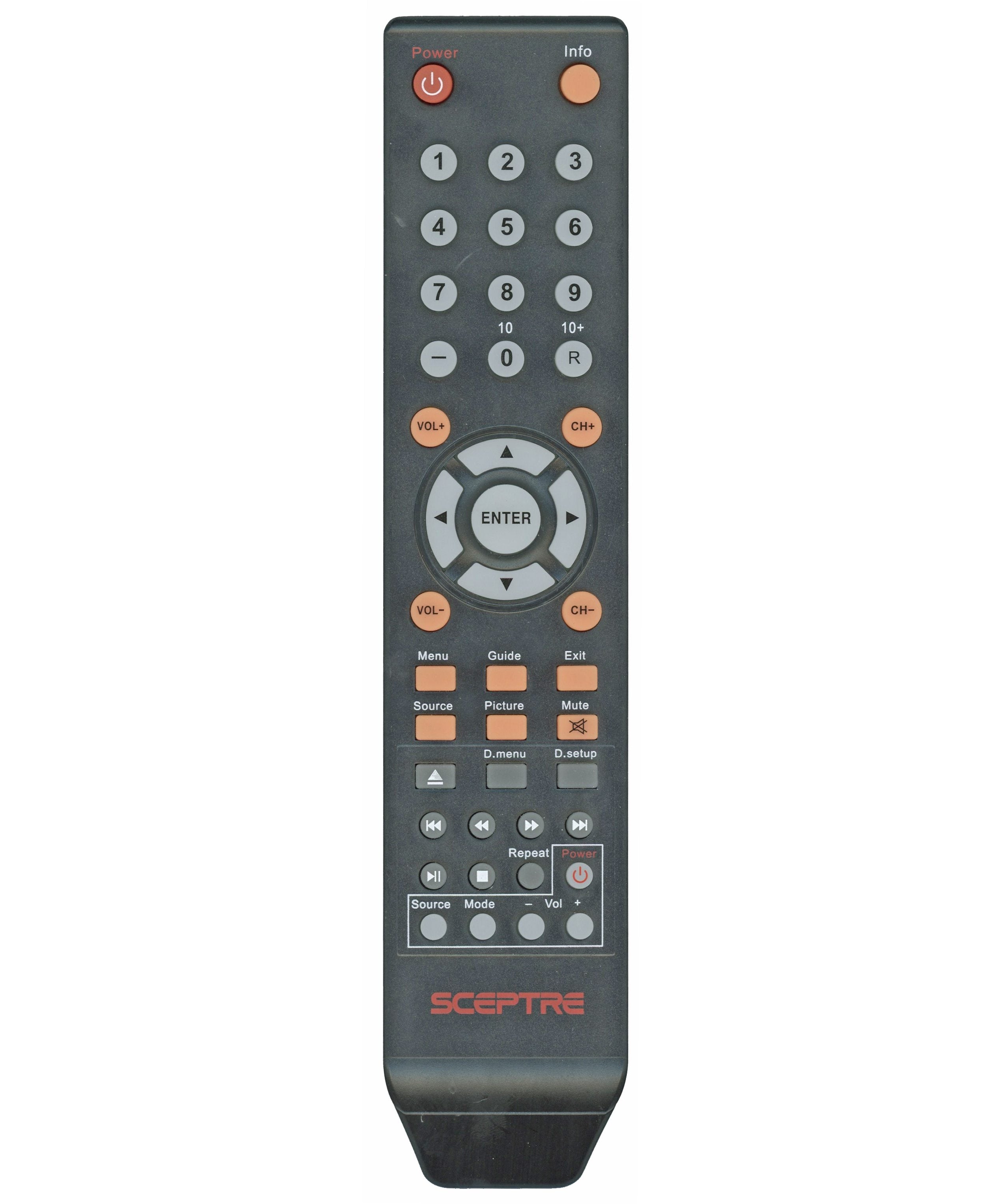 Sceptre E246BVrem TV/DVD Remote Control