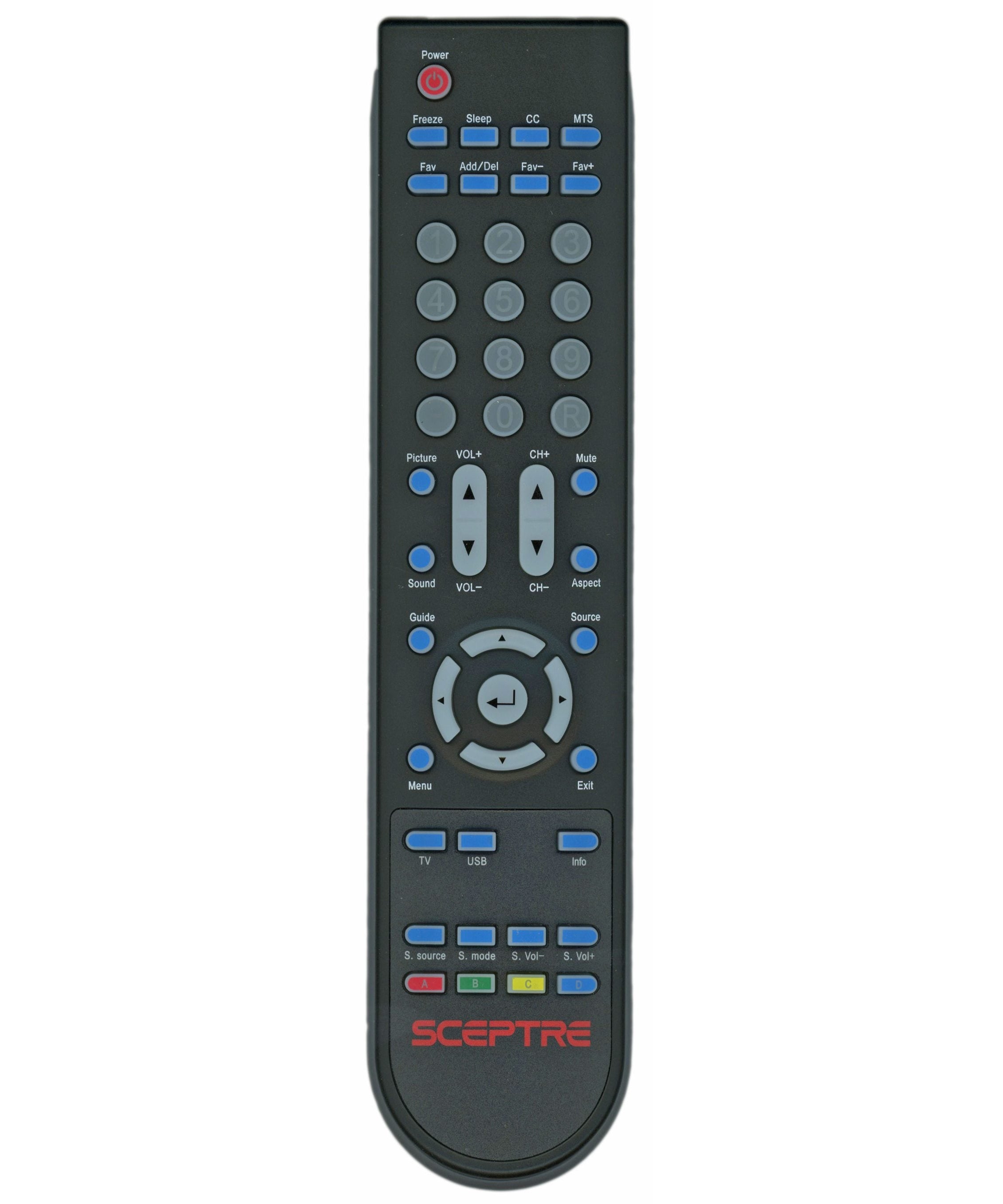 Sceptre KR007B008 TV Remote Control