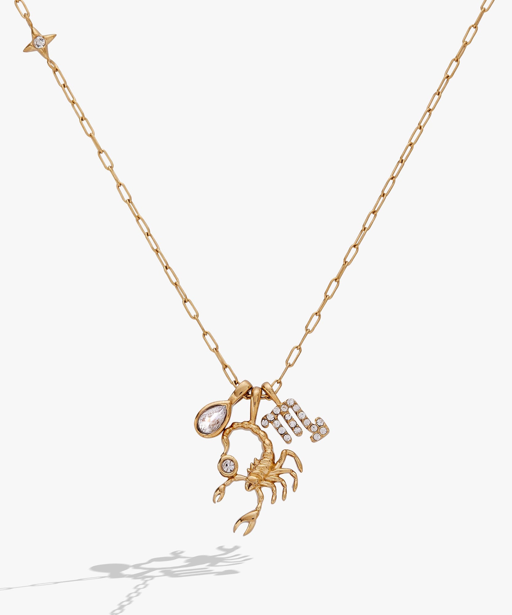 Scorpio Zodiac Charm Cluster Necklace