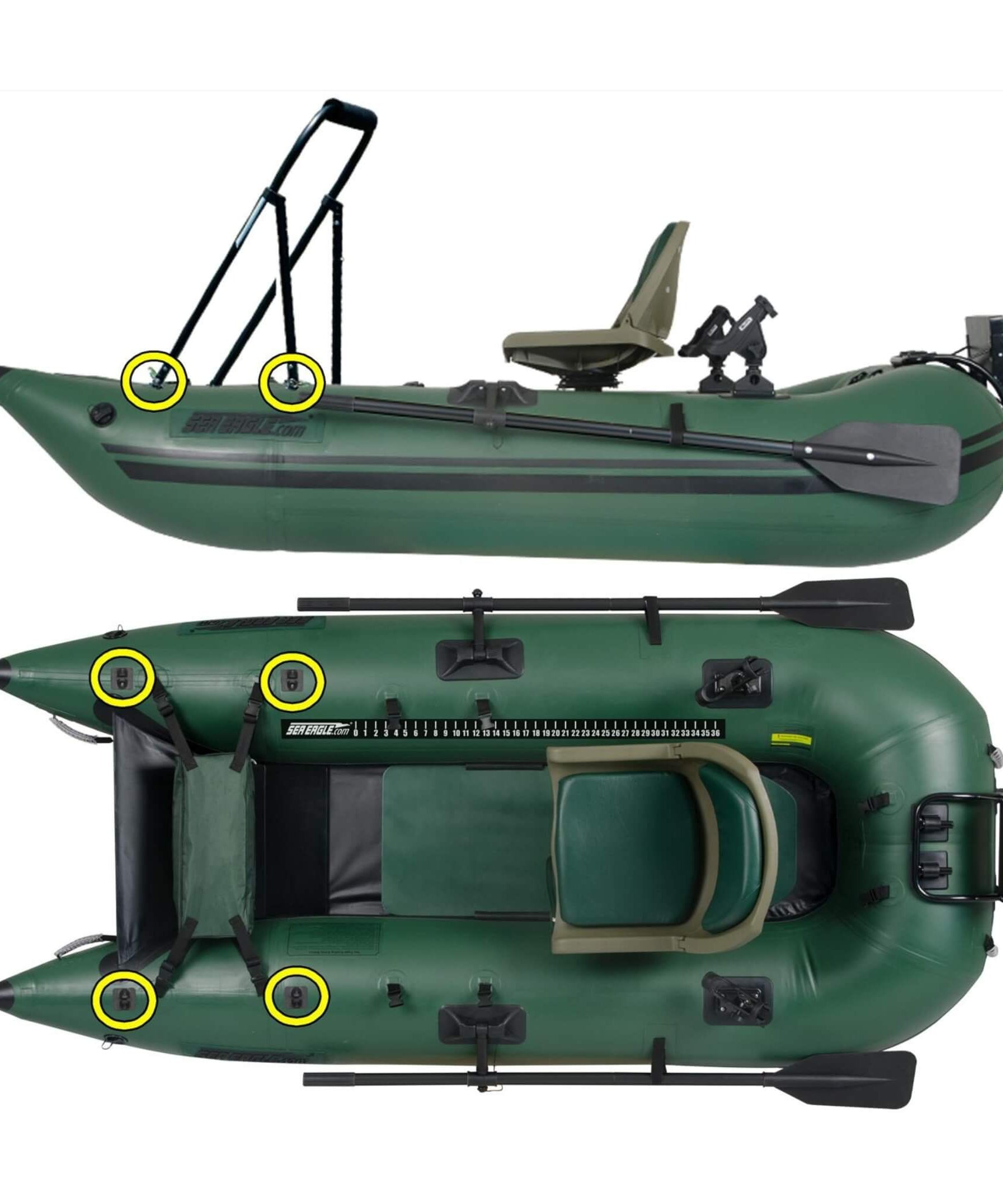 Sea Eagle 1-Person Frameless Pontoon Inflatable Fishing Boat, 9FT [285FPBK] (SAK93163)
