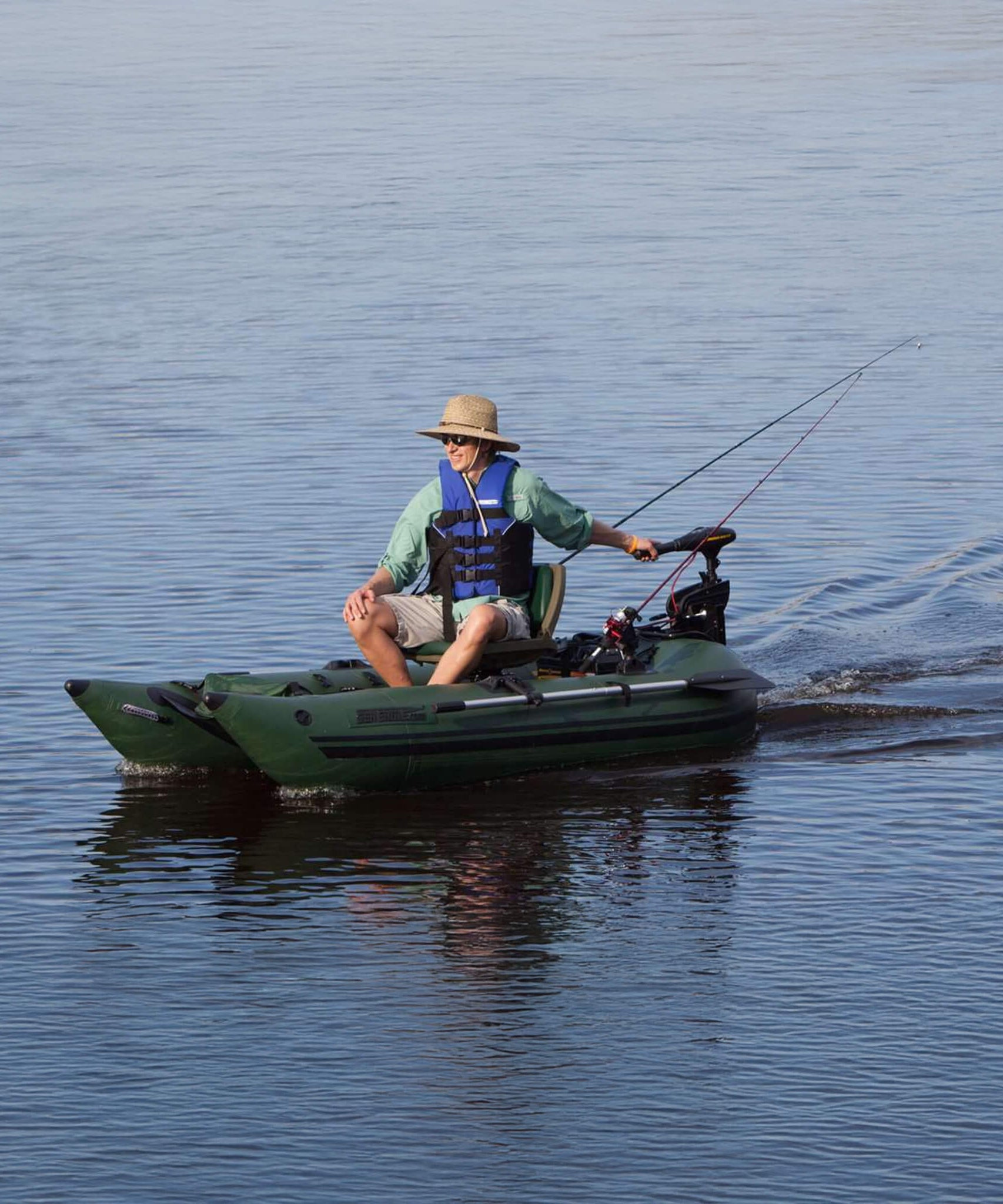 Sea Eagle 1-Person Frameless Pontoon Inflatable Fishing Boat, 9FT [285FPBK] (SAK93163)