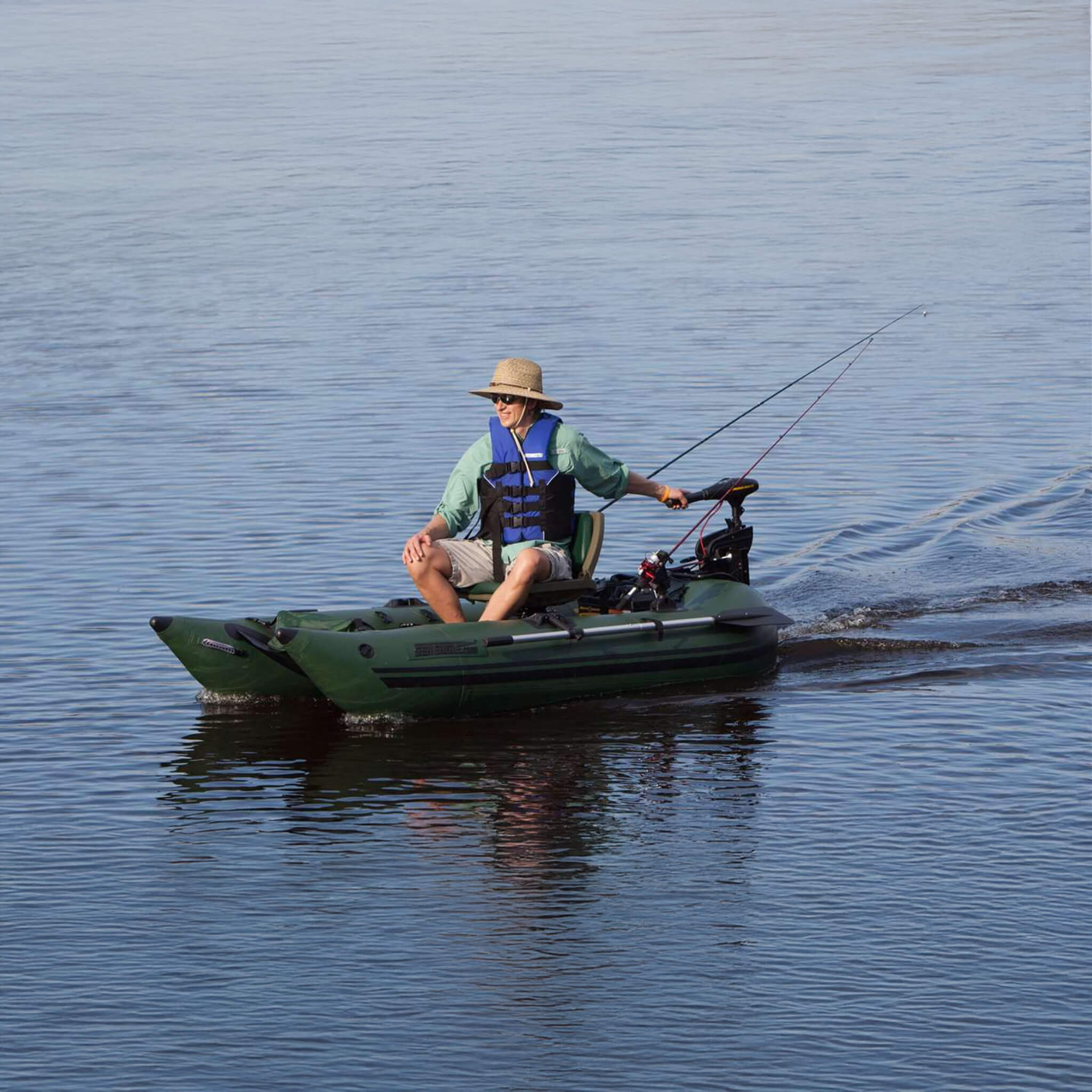Sea Eagle 1-Person Frameless Pontoon Inflatable Fishing Boat, 9FT [285FPBK] (SAK93163)