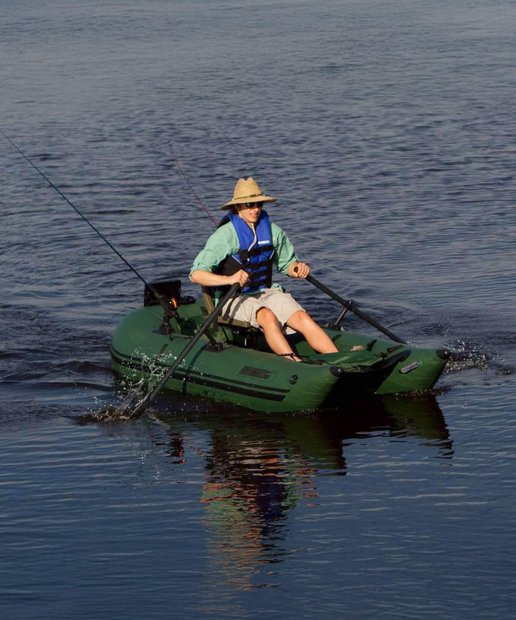 Sea Eagle 1-Person Frameless Pontoon Inflatable Fishing Boat, 9FT [285FPBK] (SAK93163)