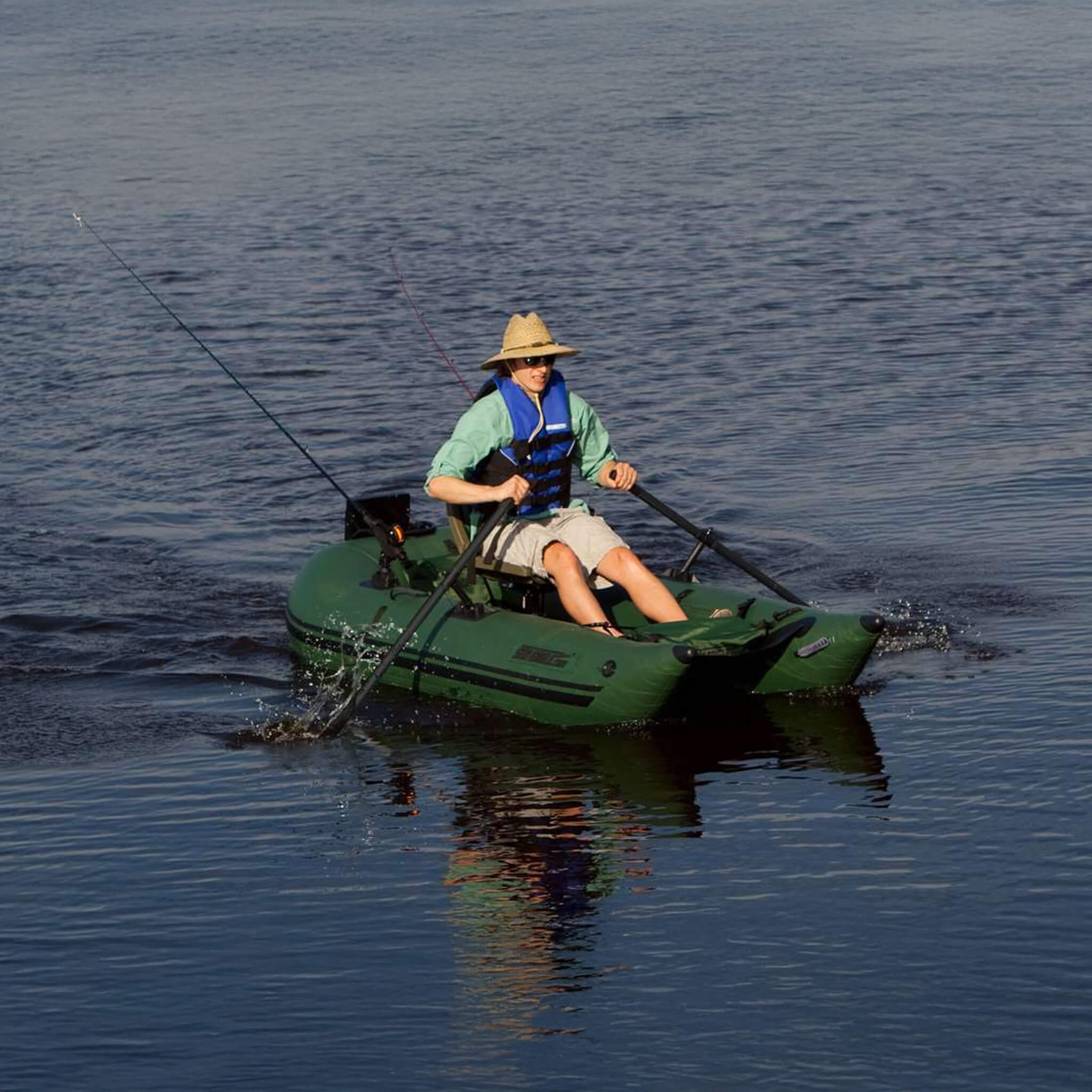 Sea Eagle 1-Person Frameless Pontoon Inflatable Fishing Boat, 9FT [285FPBK] (SAK93163)