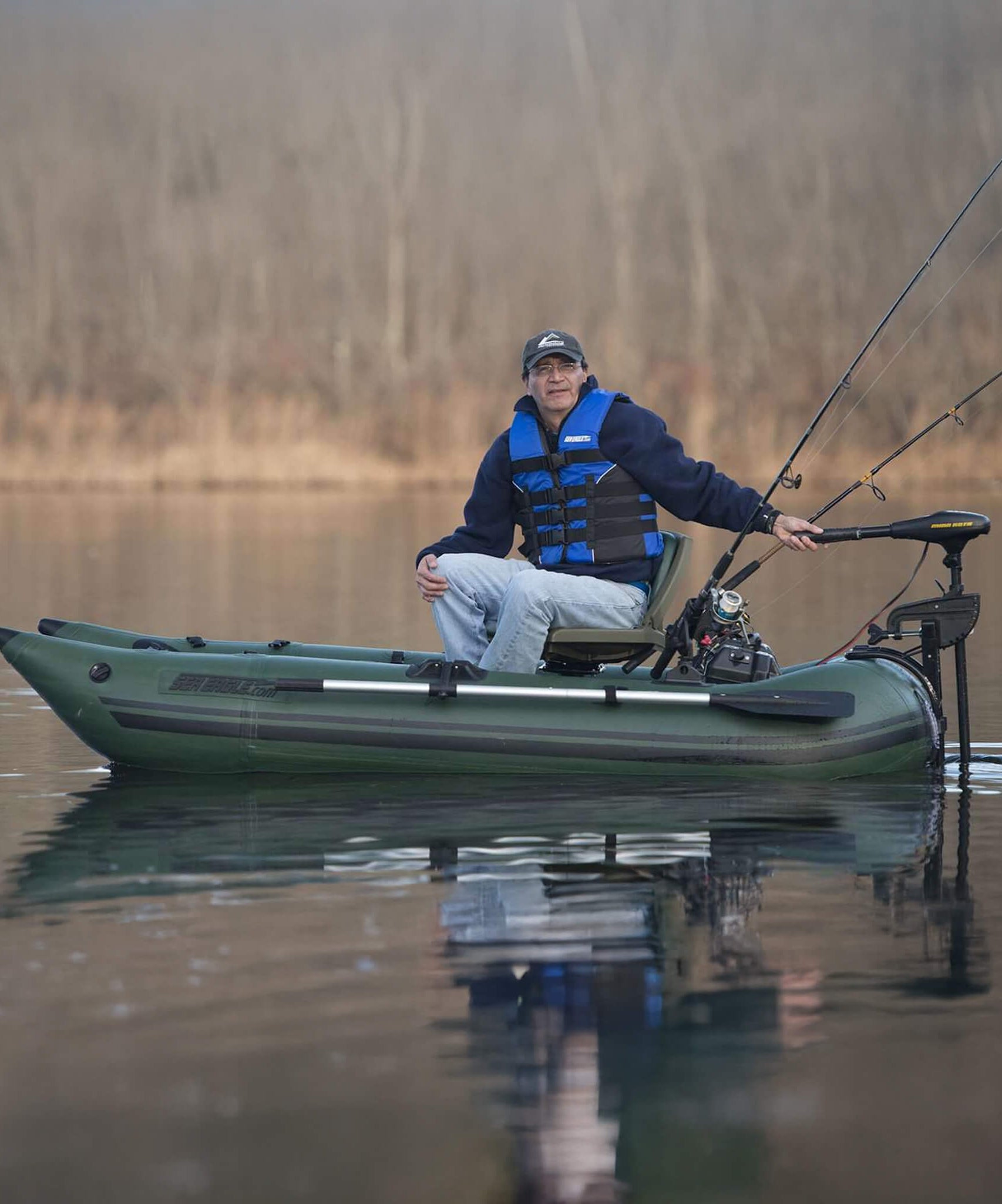Sea Eagle 1-Person Frameless Pontoon Inflatable Fishing Boat, 9FT [285FPBK] (SAK93163)