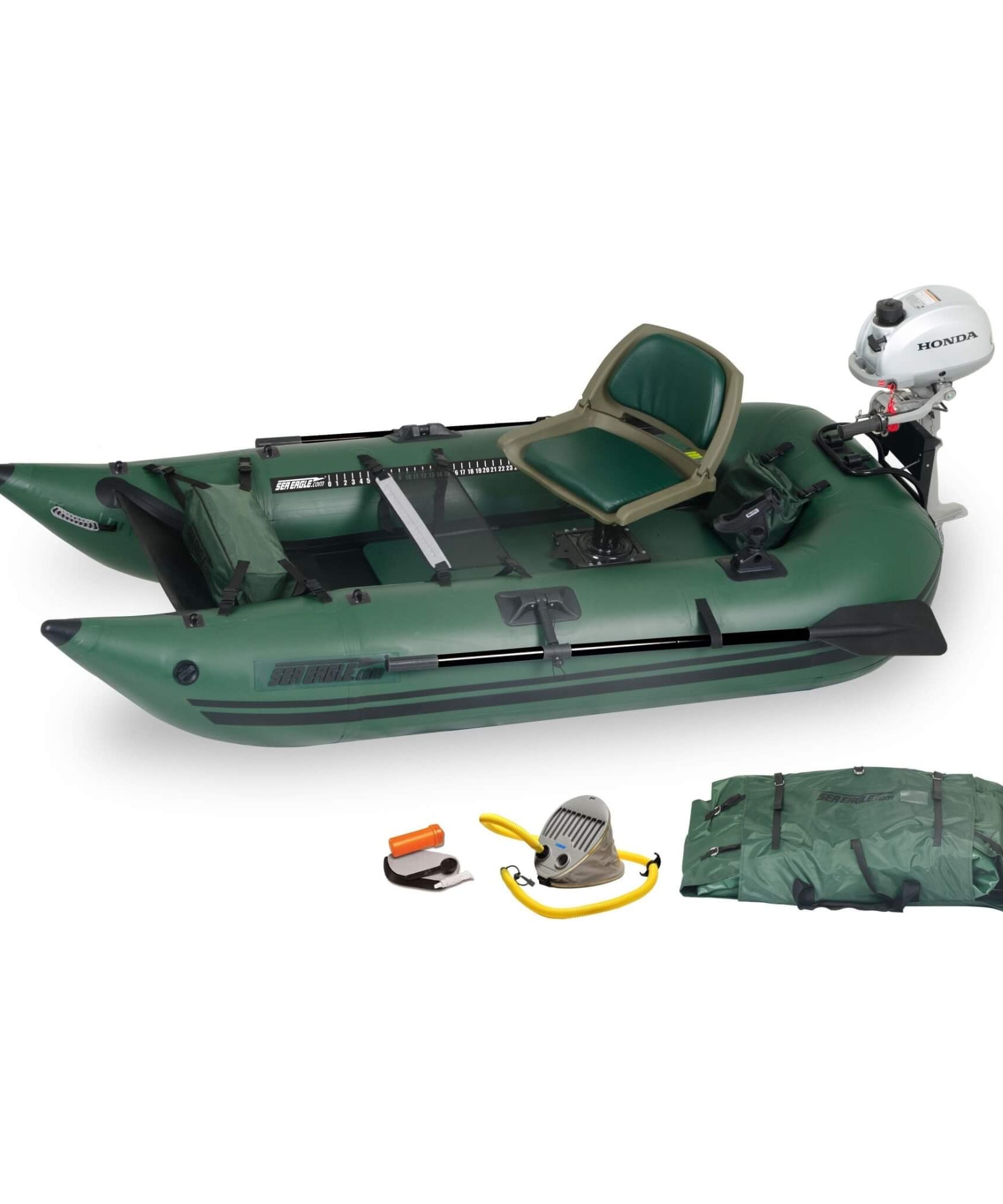 Sea Eagle 1-Person Frameless Pontoon Inflatable Fishing Boat, 9FT [285FPBK] (SAK93163)