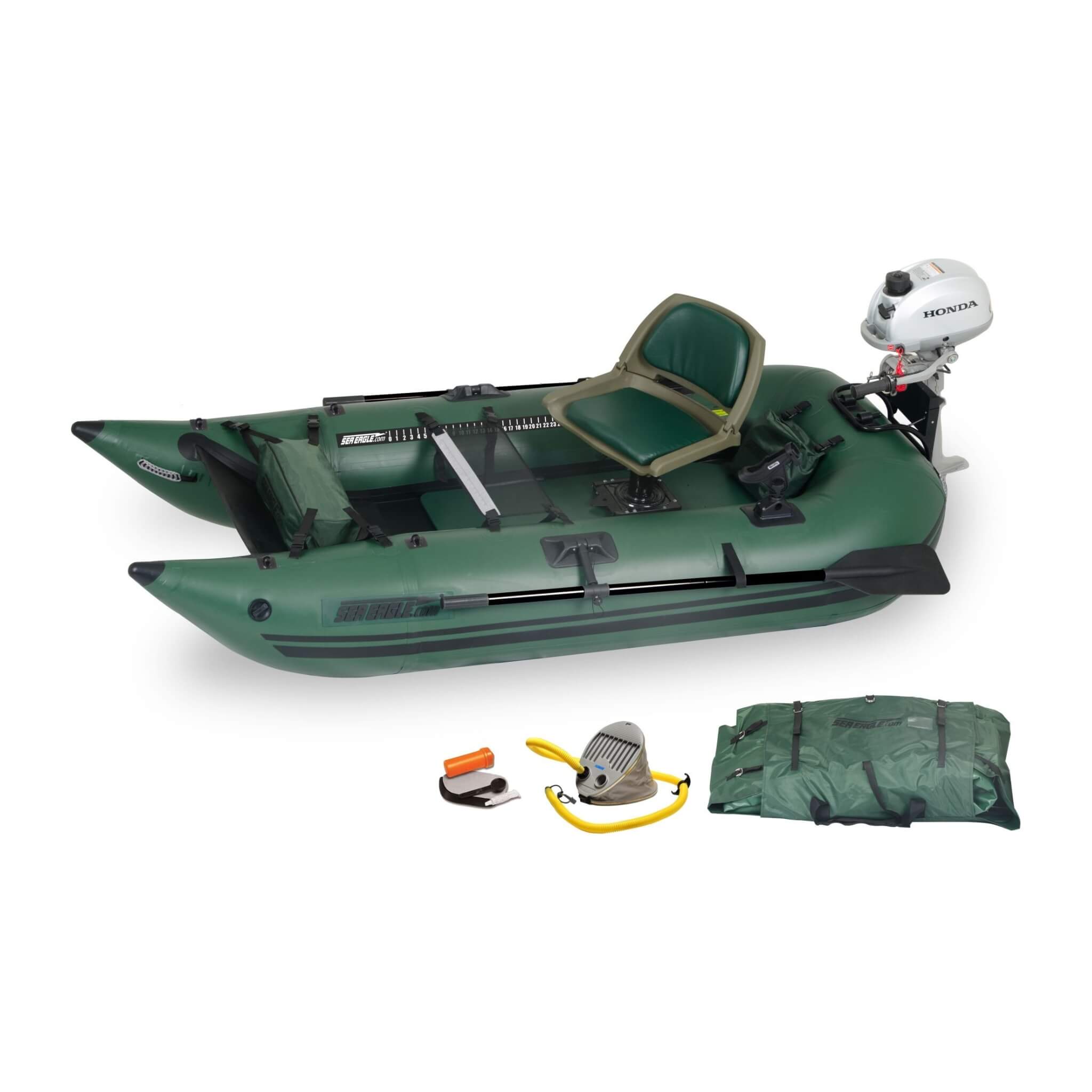 Sea Eagle 1-Person Frameless Pontoon Inflatable Fishing Boat, 9FT [285FPBK] (SAK93163)