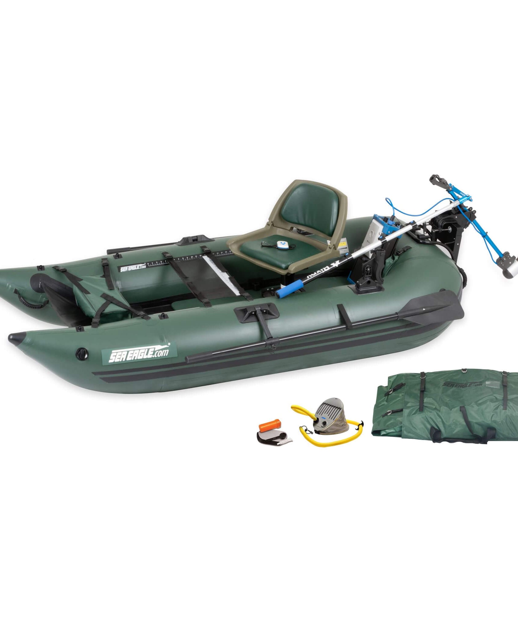 Sea Eagle 1-Person Frameless Pontoon Inflatable Fishing Boat, 9FT [285FPBK] (SAK93163)