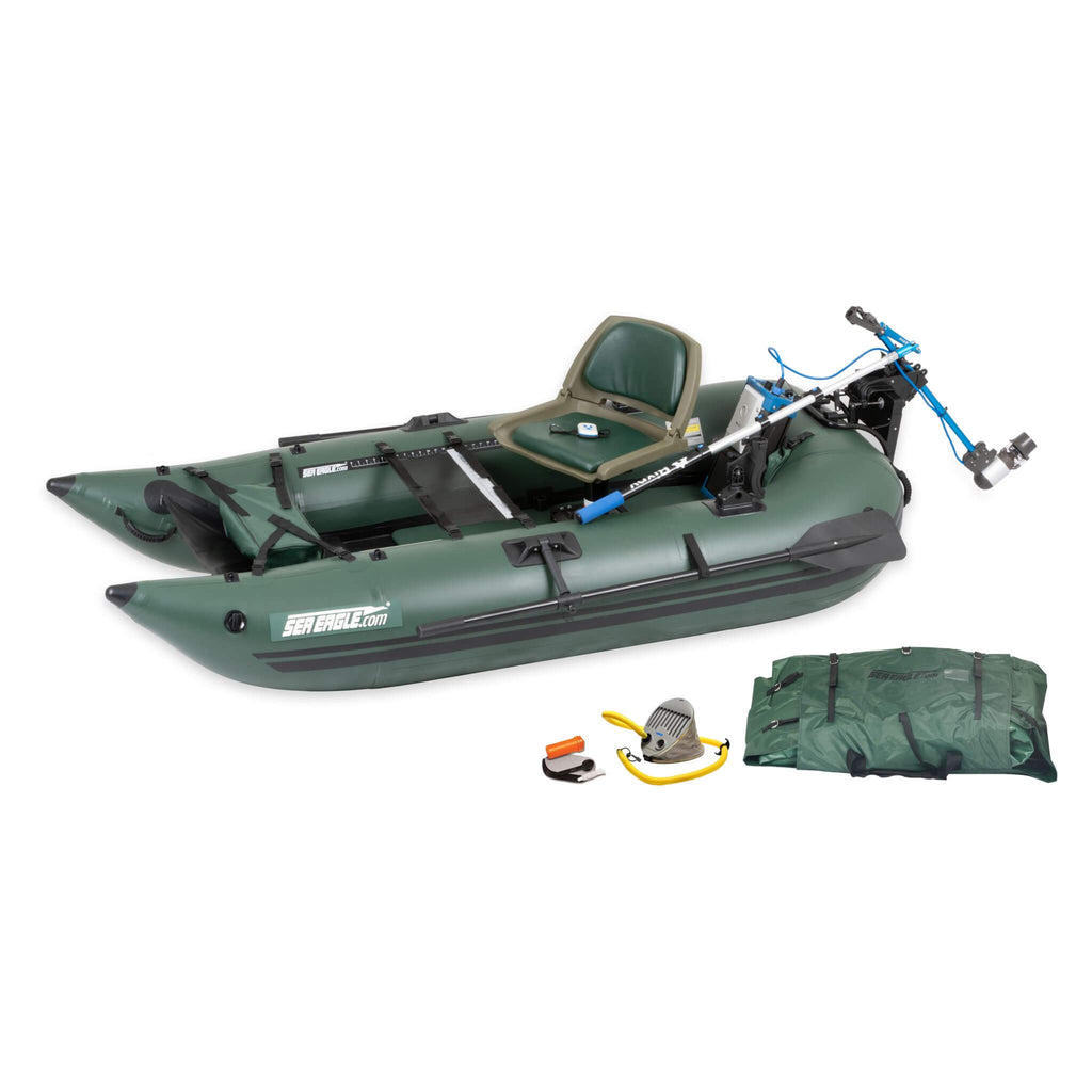 Sea Eagle 1-Person Frameless Pontoon Inflatable Fishing Boat, 9FT [285FPBK] (SAK93163)