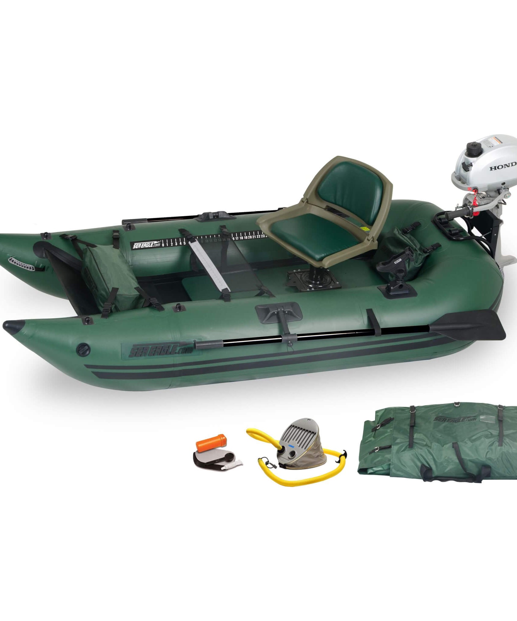 Sea Eagle 1-Person Frameless Pontoon Inflatable Fishing Boat, 9FT [285FPBK] (SAK93163)