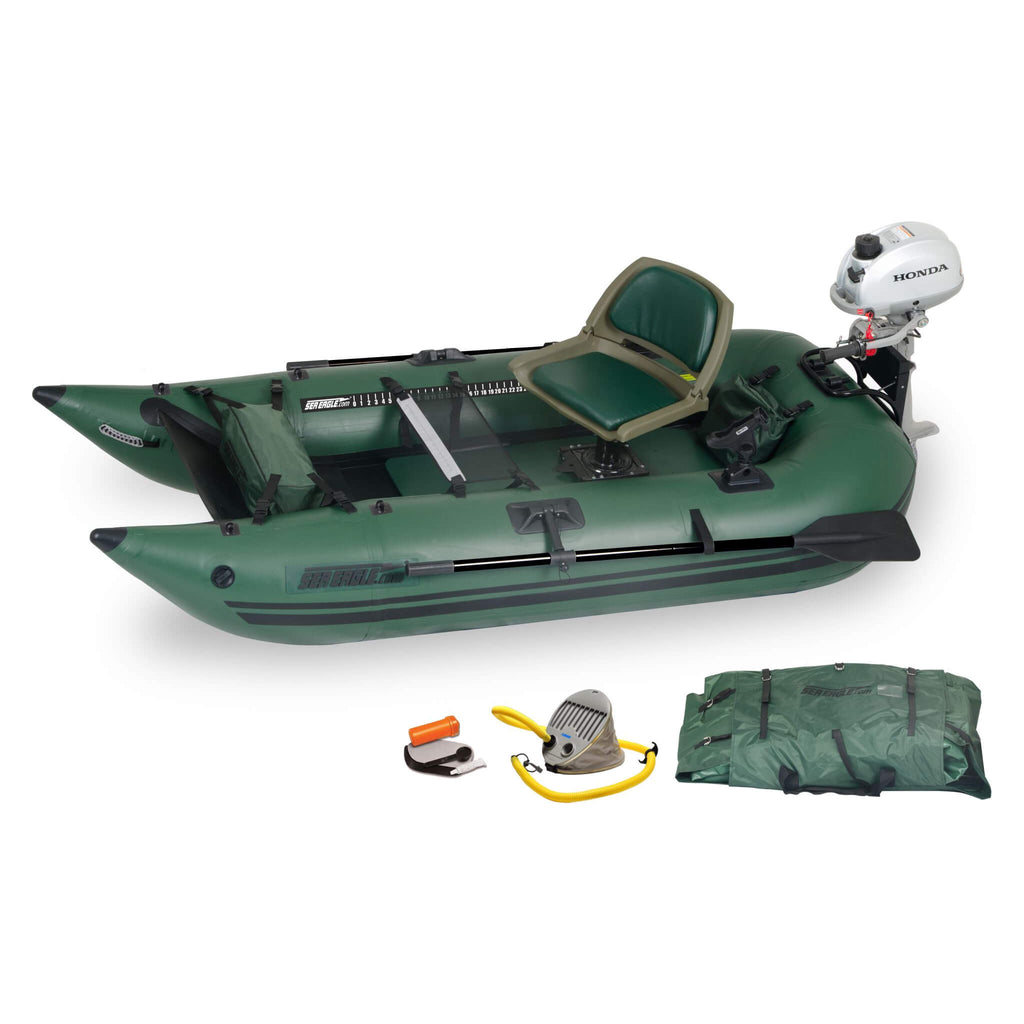 Sea Eagle 1-Person Frameless Pontoon Inflatable Fishing Boat, 9FT [285FPBK] (SAK93163)