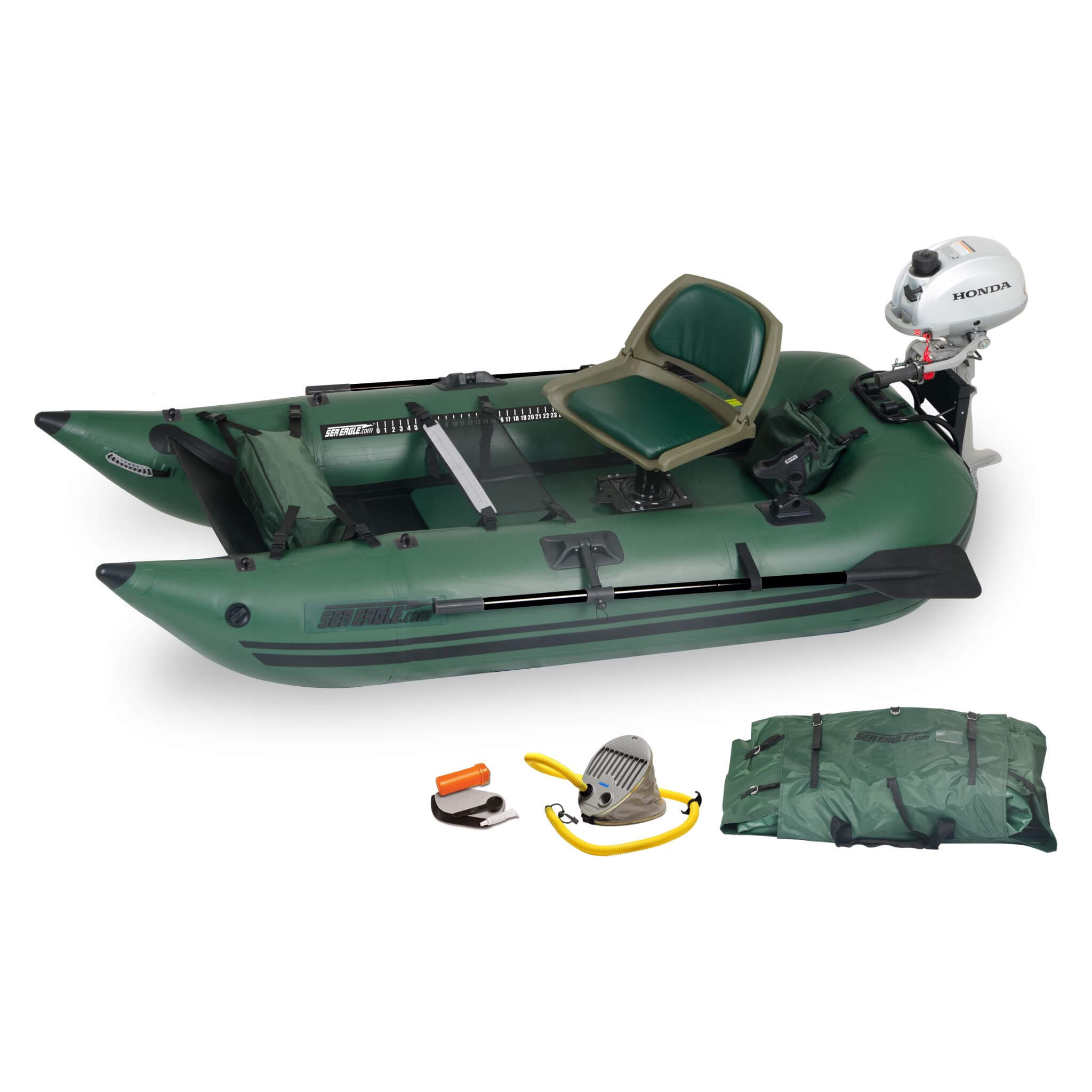 Sea Eagle 1-Person Frameless Pontoon Inflatable Fishing Boat, 9FT [285FPBK] (SAK93163)