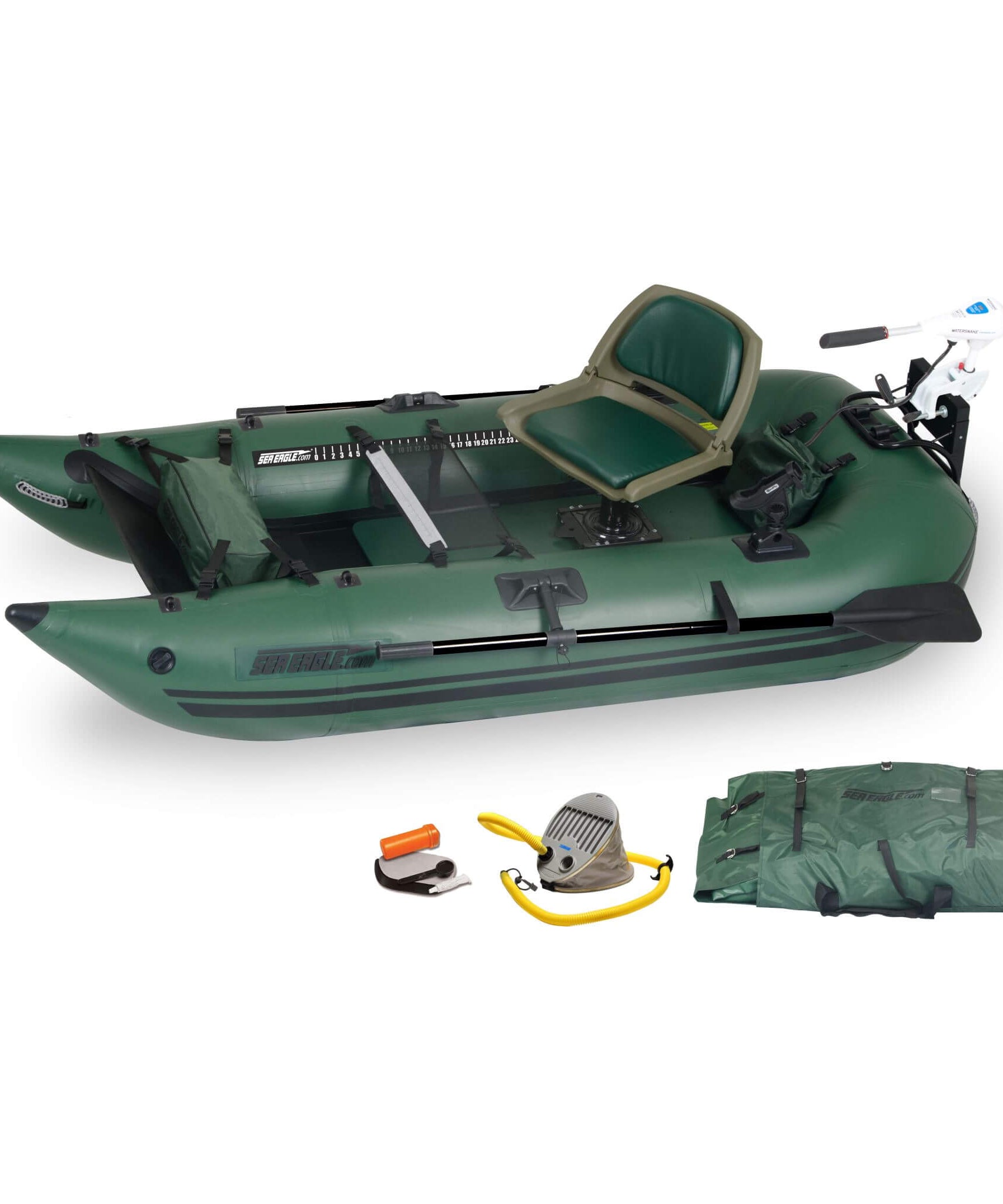 Sea Eagle 1-Person Frameless Pontoon Inflatable Fishing Boat, 9FT [285FPBK] (SAK93163)