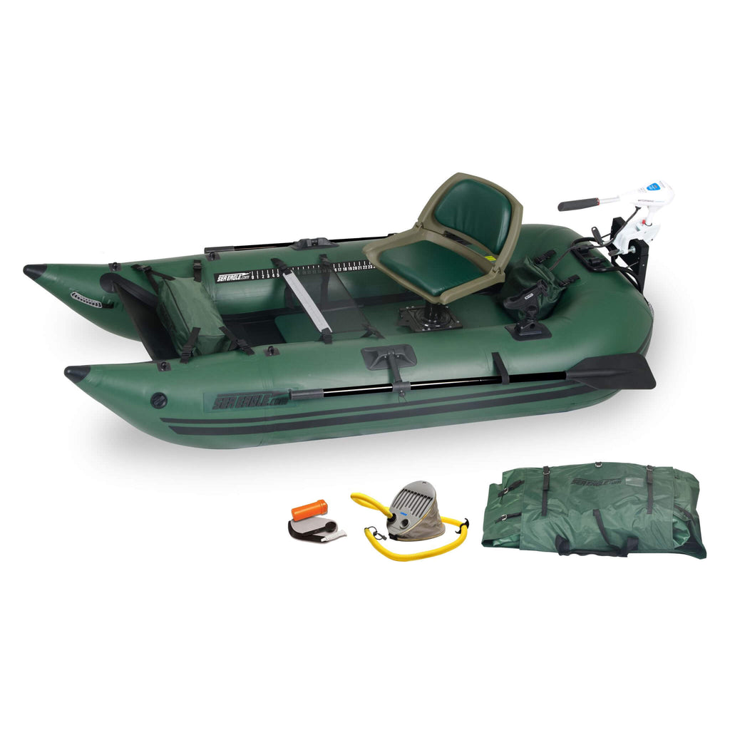 Sea Eagle 1-Person Frameless Pontoon Inflatable Fishing Boat, 9FT [285FPBK] (SAK93163)