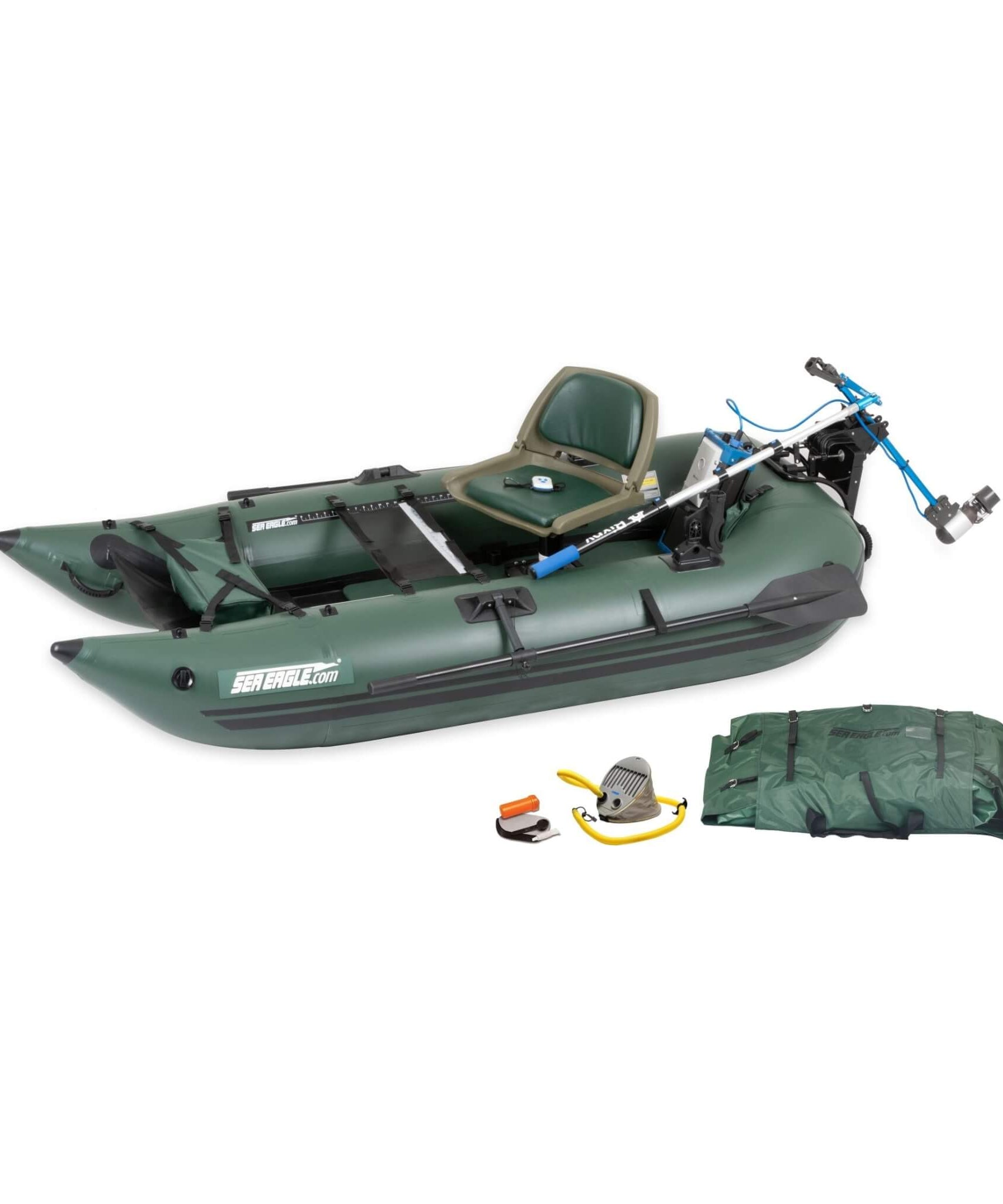 Sea Eagle 1-Person Frameless Pontoon Inflatable Fishing Boat, 9FT [285FPBK] (SAK93163)