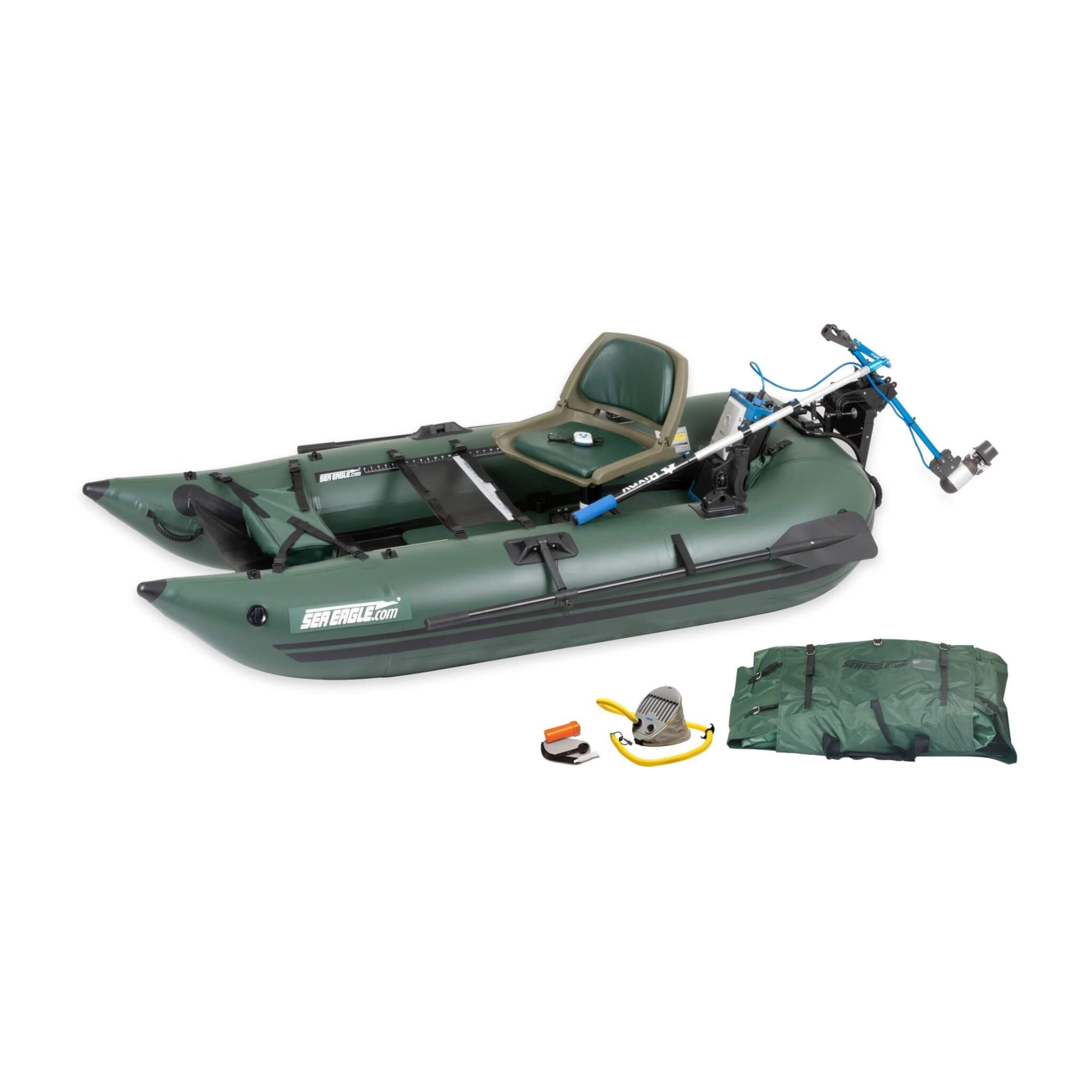 Sea Eagle 1-Person Frameless Pontoon Inflatable Fishing Boat, 9FT [285FPBK] (SAK93163)