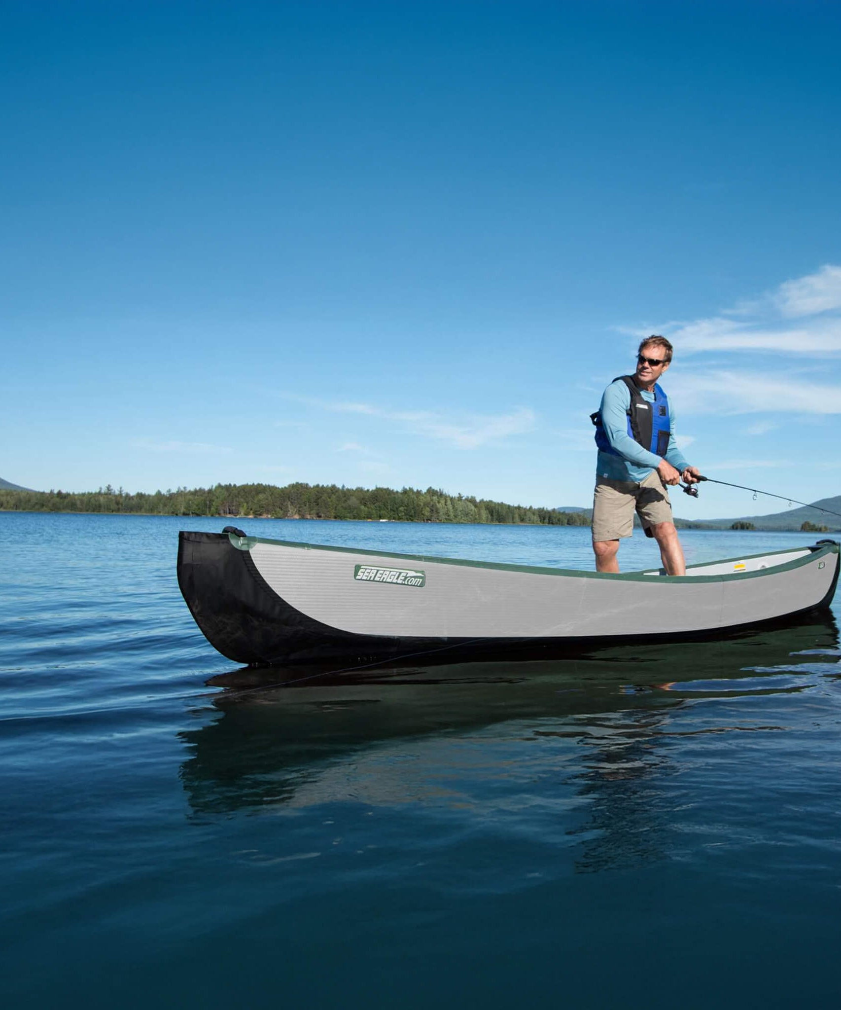 Sea Eagle 3-People TC16 High Pressure All Drop Stitch Inflatable Travel Canoe, 16FT [TC16K] (SAK43086)