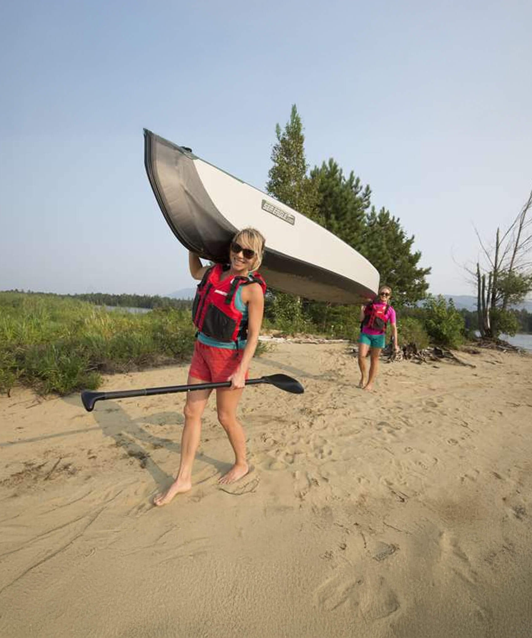 Sea Eagle 3-People TC16 High Pressure All Drop Stitch Inflatable Travel Canoe, 16FT [TC16K] (SAK43086)