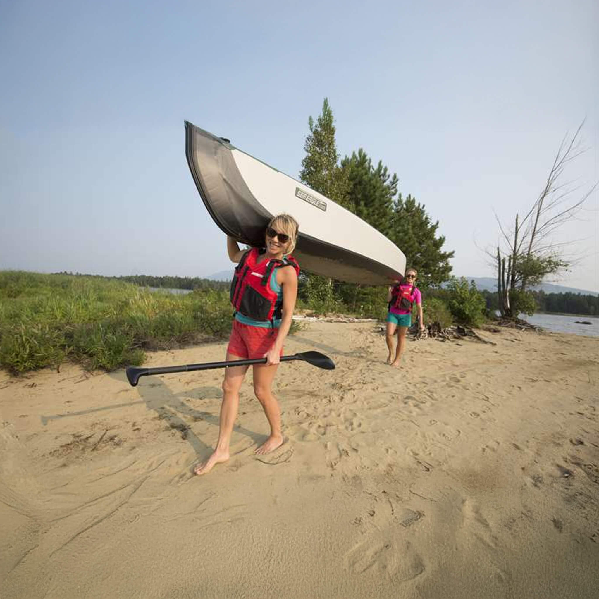Sea Eagle 3-People TC16 High Pressure All Drop Stitch Inflatable Travel Canoe, 16FT [TC16K] (SAK43086)