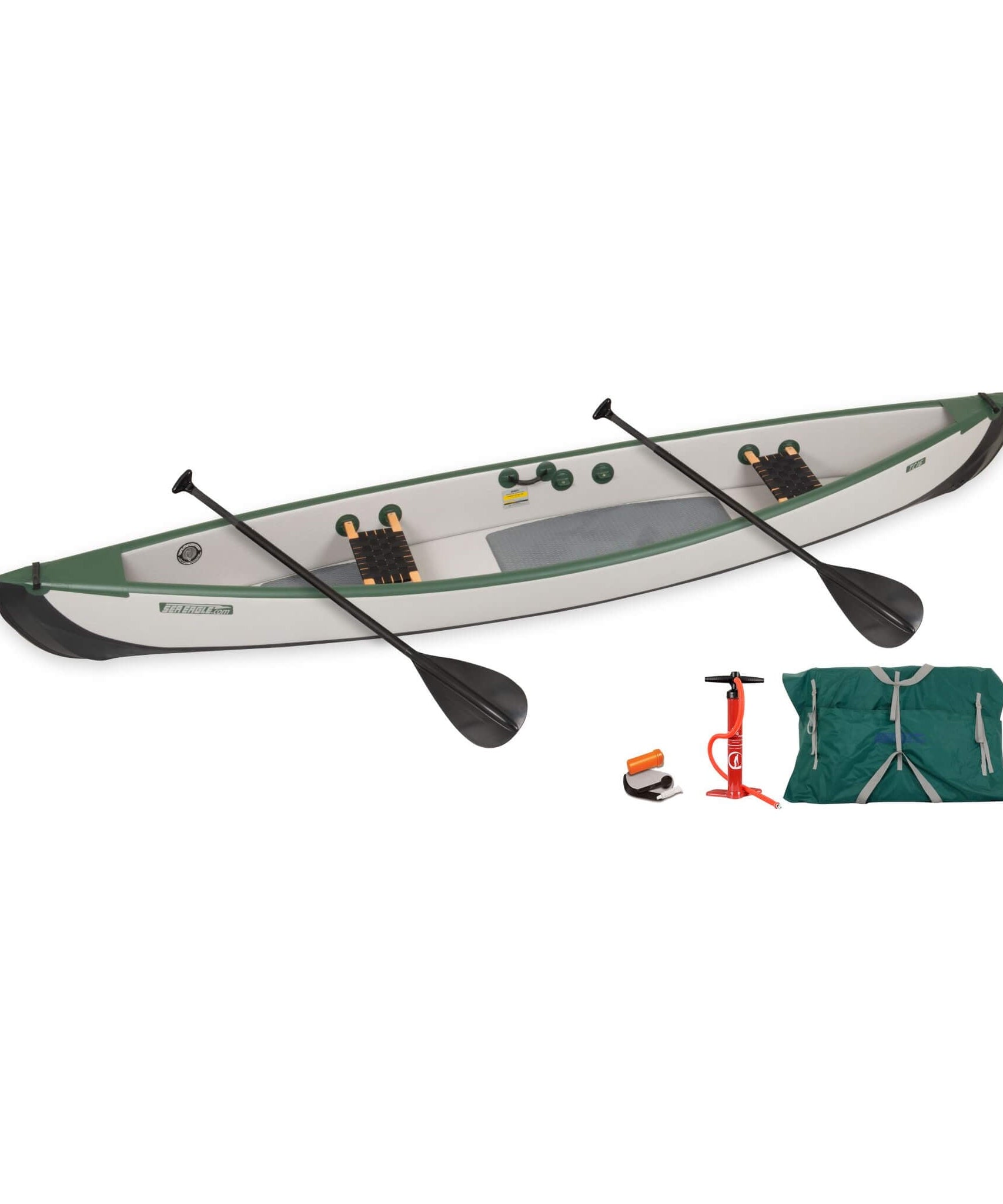 Sea Eagle 3-People TC16 High Pressure All Drop Stitch Inflatable Travel Canoe, 16FT [TC16K] (SAK43086)