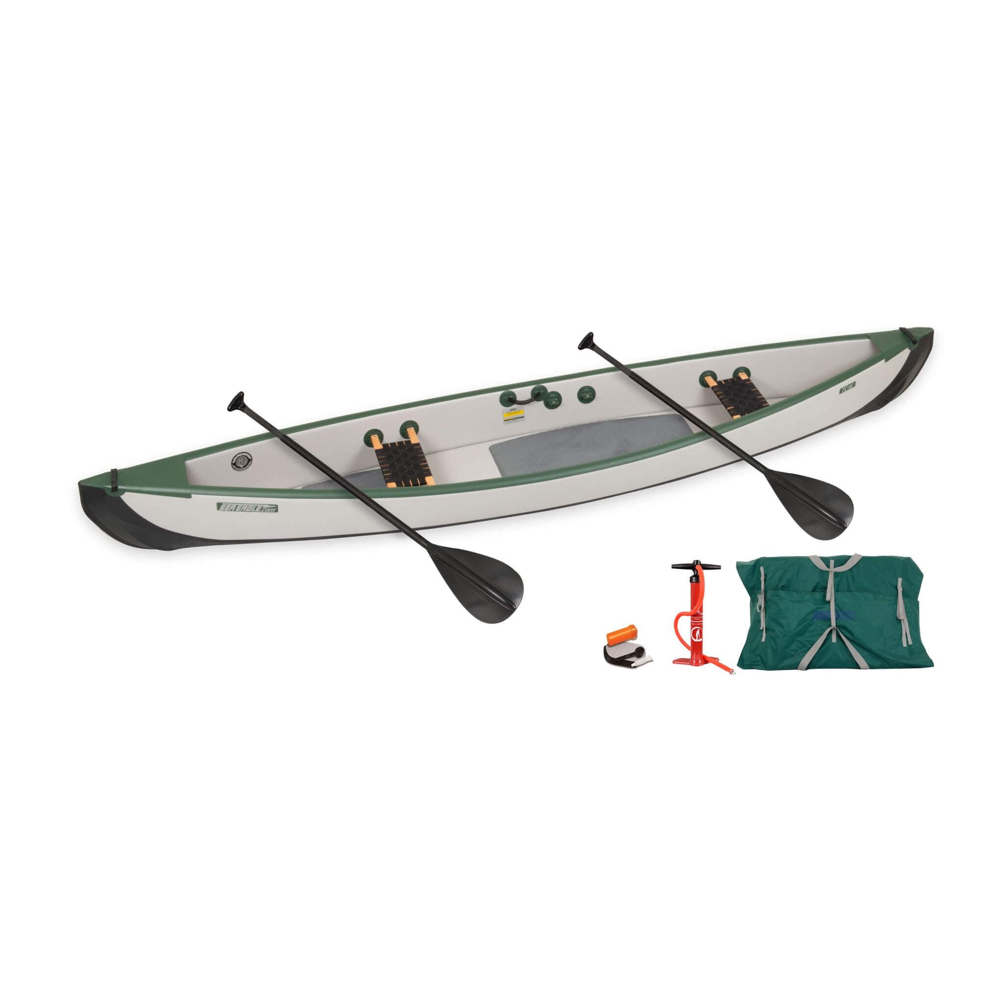 Sea Eagle 3-People TC16 High Pressure All Drop Stitch Inflatable Travel Canoe, 16FT [TC16K] (SAK43086)