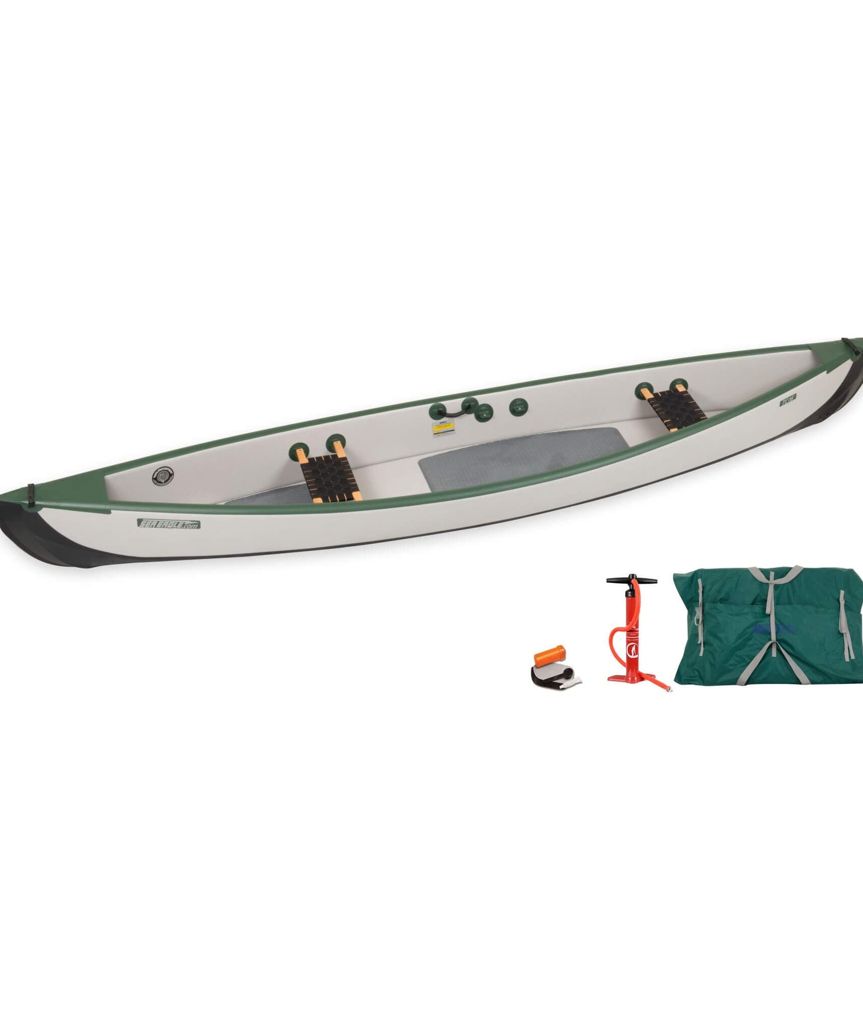 Sea Eagle 3-People TC16 High Pressure All Drop Stitch Inflatable Travel Canoe, 16FT [TC16K] (SAK43086)