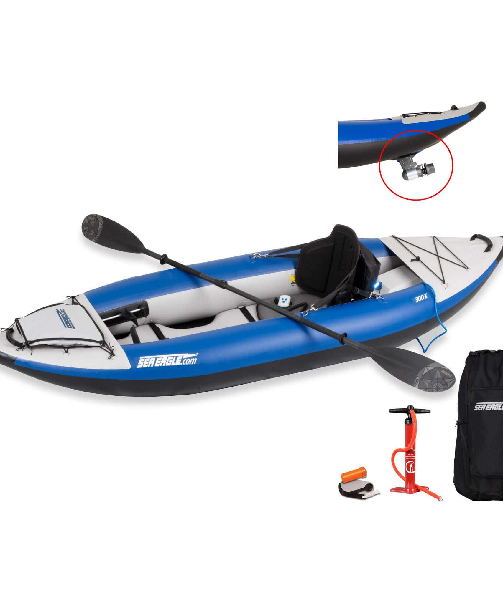 Sea Eagle 300X Explorer 1-Person Inflatable Kayak With Adjustable Footrest [300XK] (SAK18457)