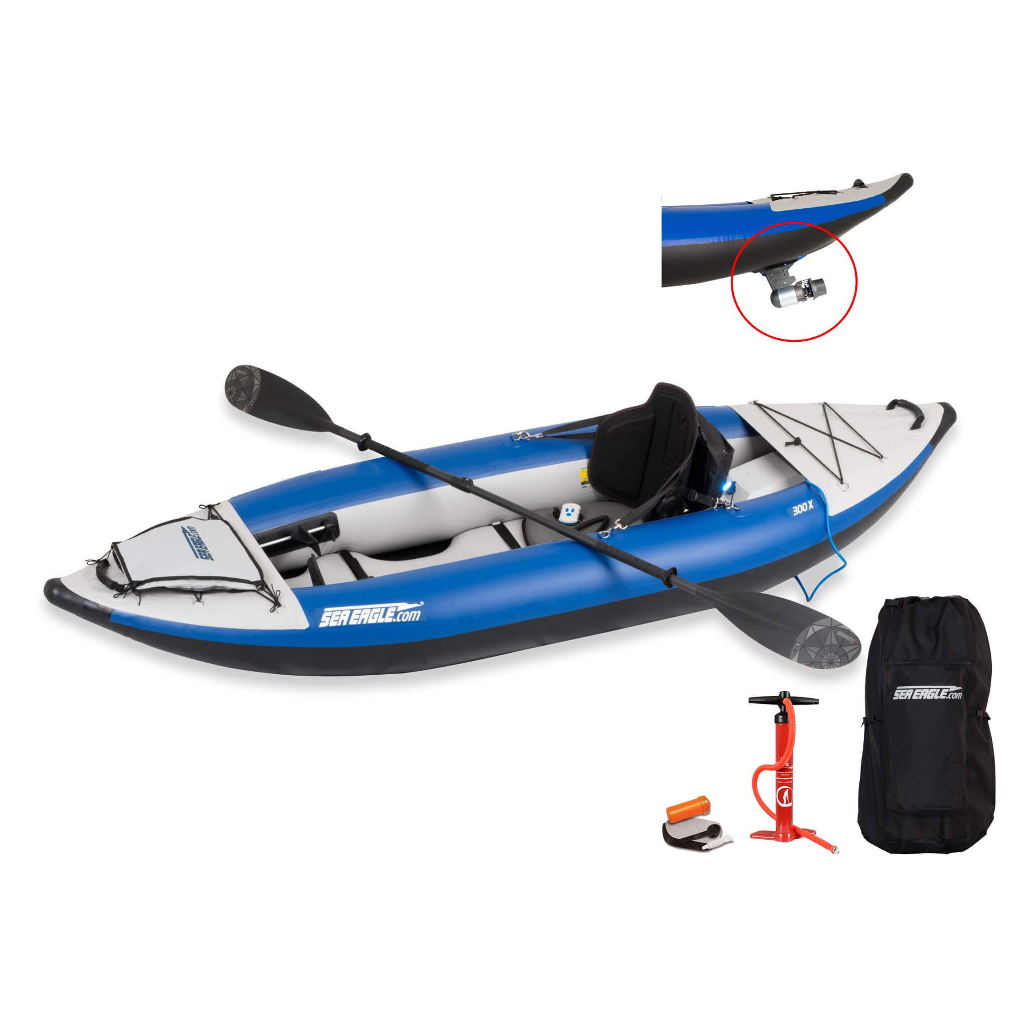 Sea Eagle 300X Explorer 1-Person Inflatable Kayak With Adjustable Footrest [300XK] (SAK18457)