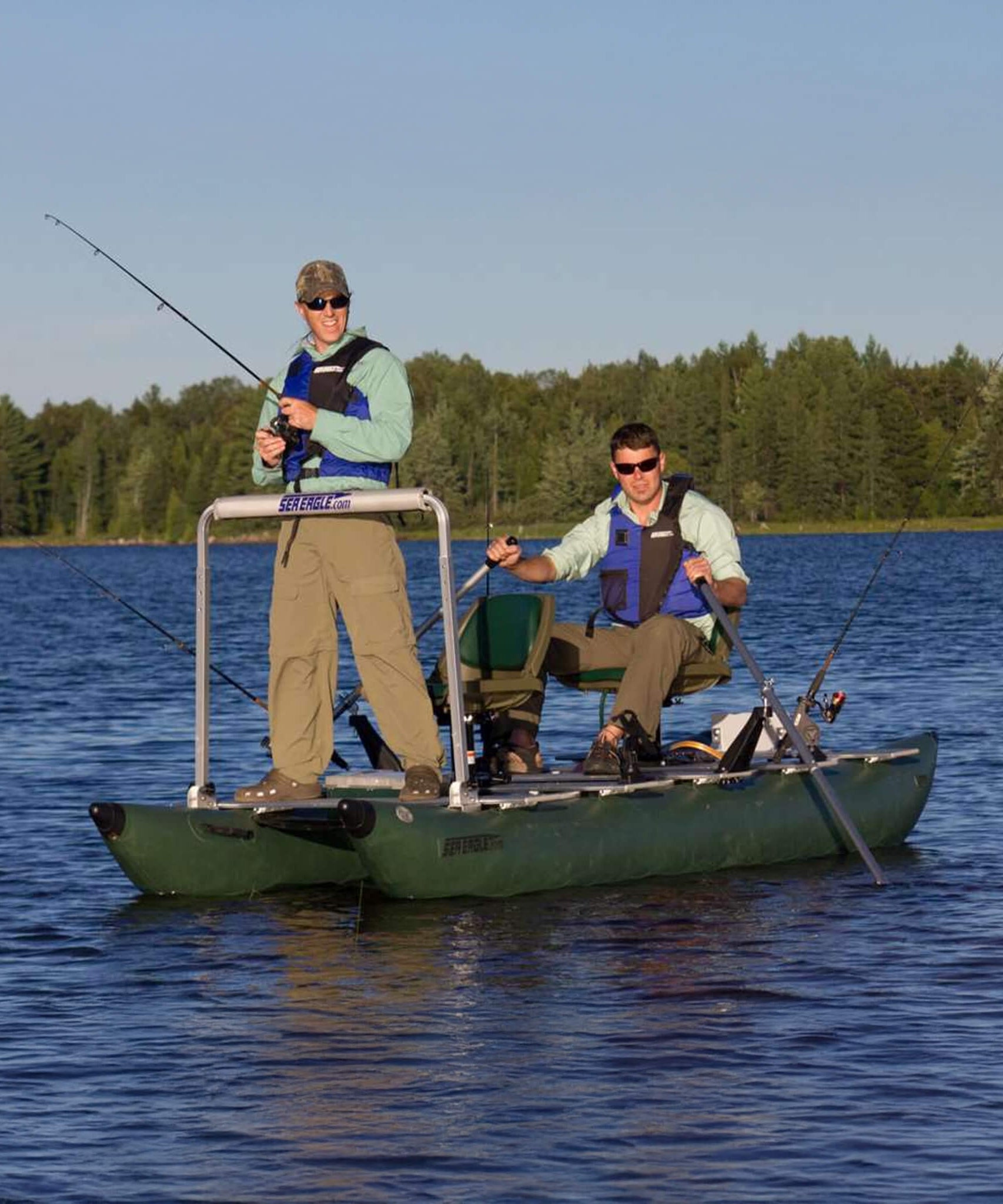 Sea Eagle 375FC FoldCat 2-Persons Inflatable Fishing Lightweight Pontoon Boat [375FCK] (SAK34652)