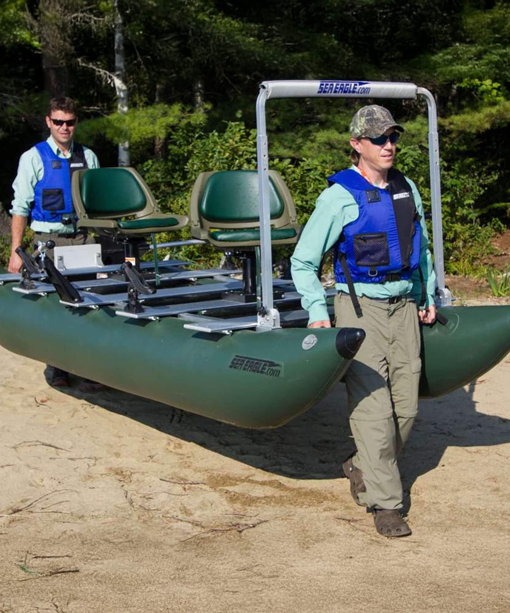 Sea Eagle 375FC FoldCat 2-Persons Inflatable Fishing Lightweight Pontoon Boat [375FCK] (SAK34652)