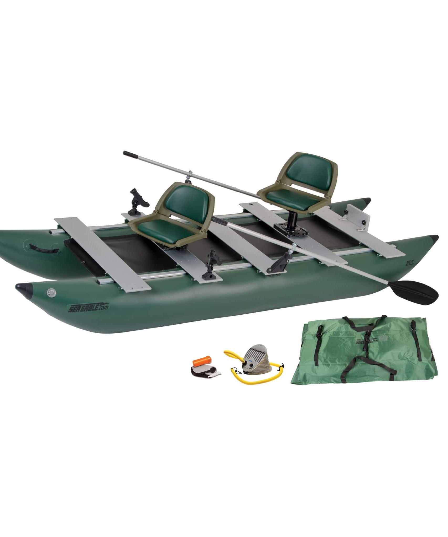 Sea Eagle 375FC FoldCat 2-Persons Inflatable Fishing Lightweight Pontoon Boat [375FCK] (SAK34652)