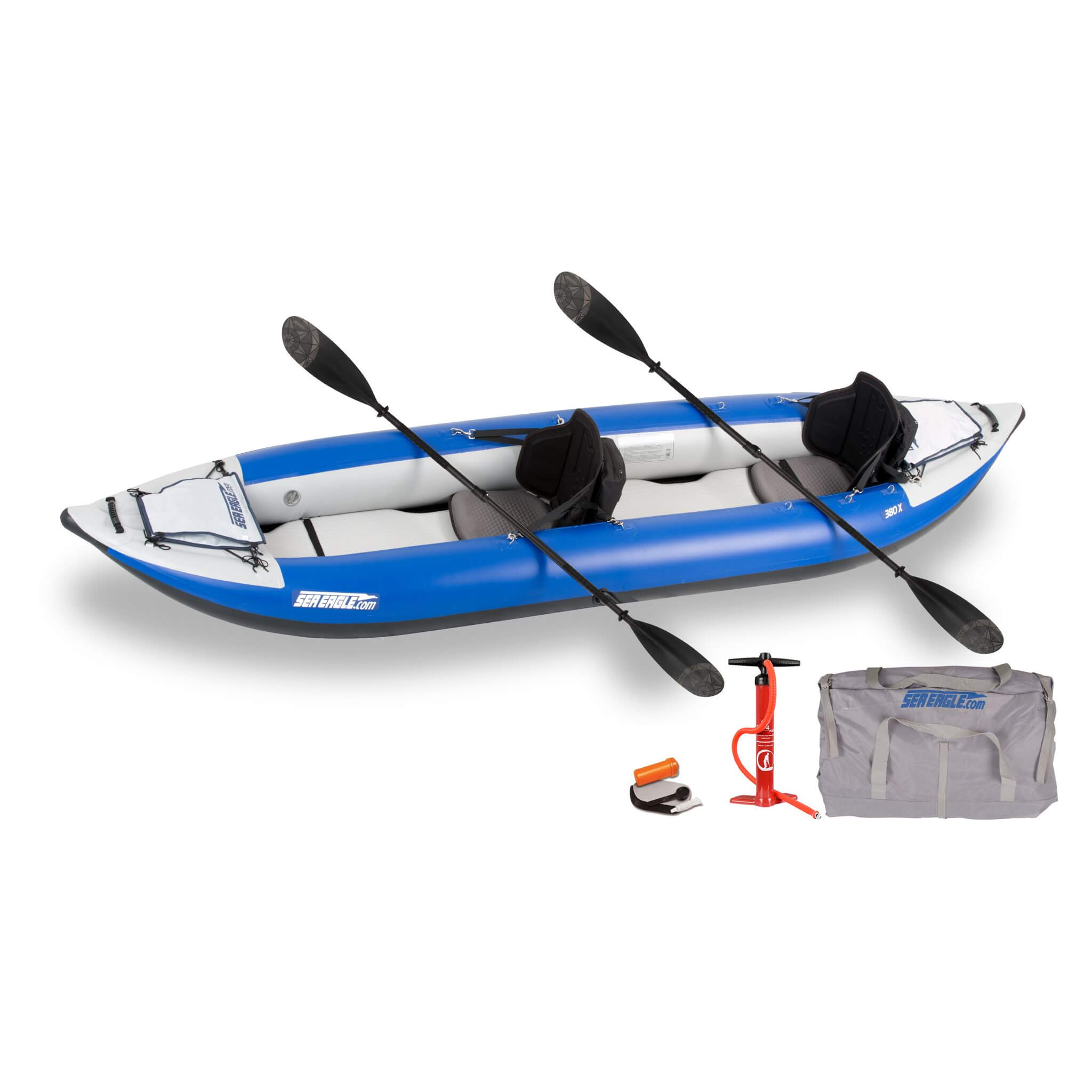 Sea Eagle 380X Explorer 3-Person Inflatable Kayak With Large Removable Rear Center Skeg [380XK] (SAK97562)
