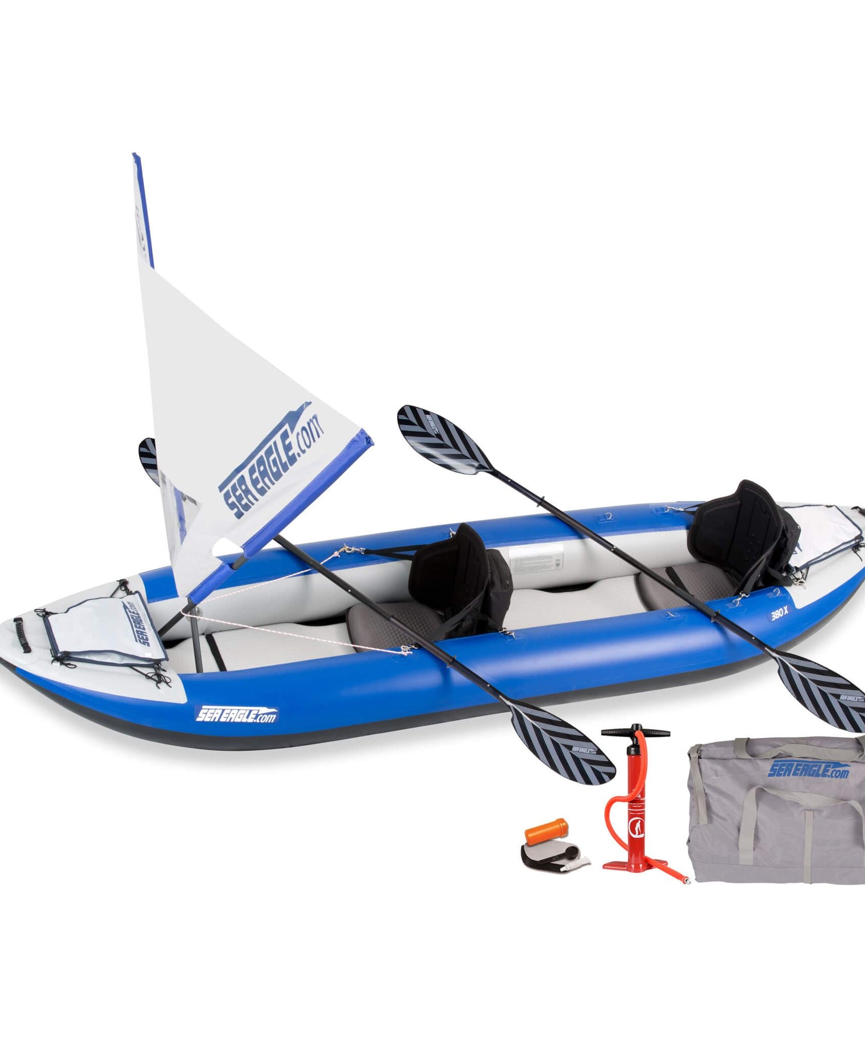 Sea Eagle 380X Explorer 3-Person Inflatable Kayak With Large Removable Rear Center Skeg [380XK] (SAK97562)