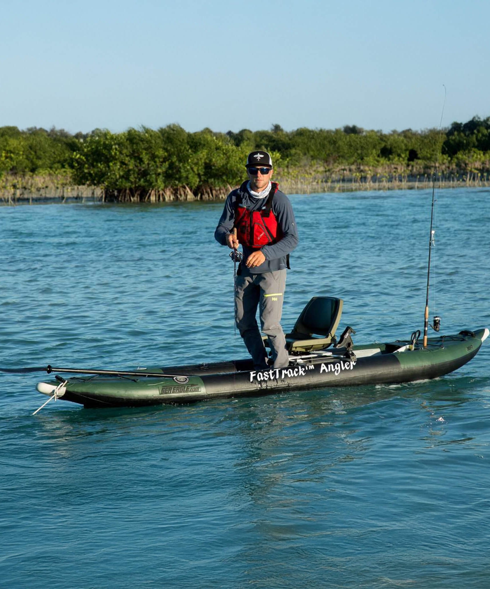 Sea Eagle 385FTA FastTrack 12FT 2- Persons Angler Inflatable Hunter Green Fishing Kayak [385FTAK] (SAK80139)