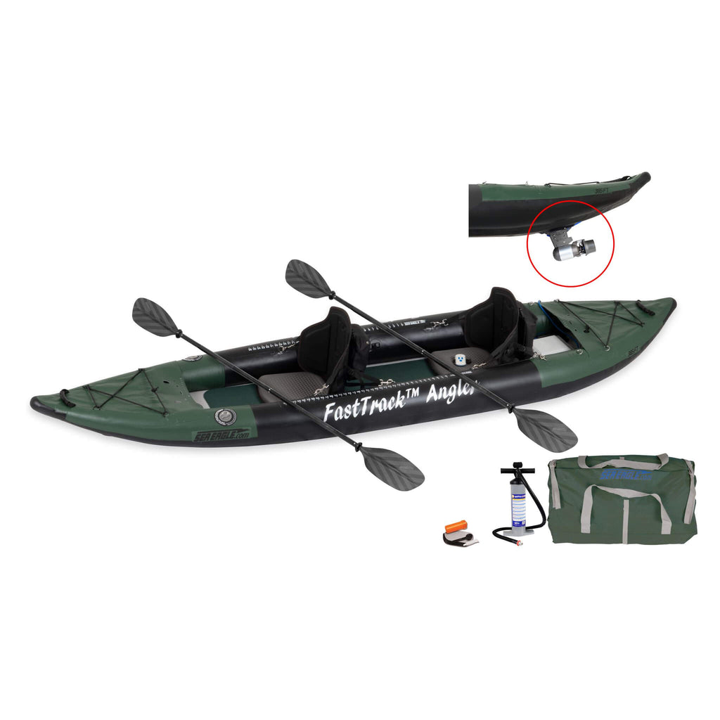 Sea Eagle 385FTA FastTrack 12FT 2- Persons Angler Inflatable Hunter Green Fishing Kayak [385FTAK] (SAK80139)