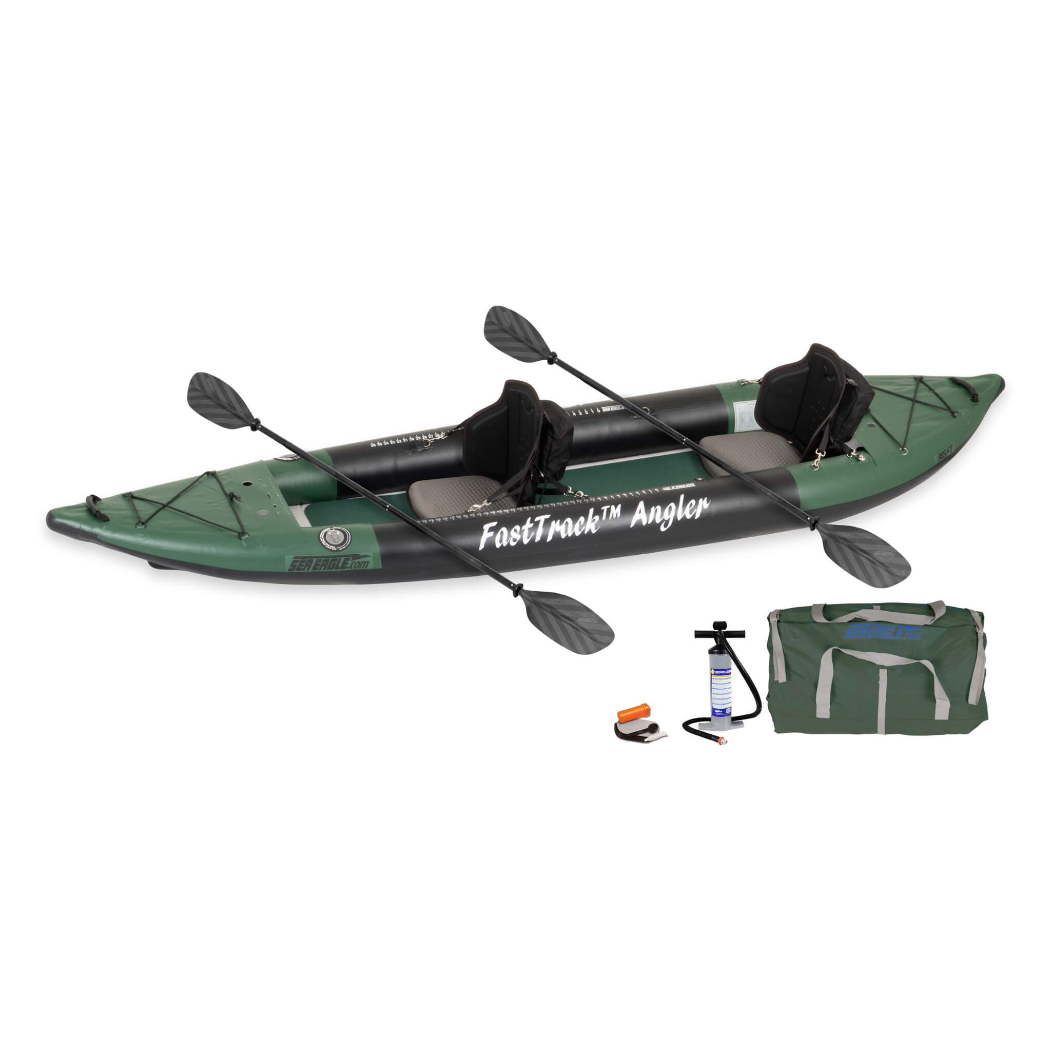 Sea Eagle 385FTA FastTrack 12FT 2- Persons Angler Inflatable Hunter Green Fishing Kayak [385FTAK] (SAK80139)