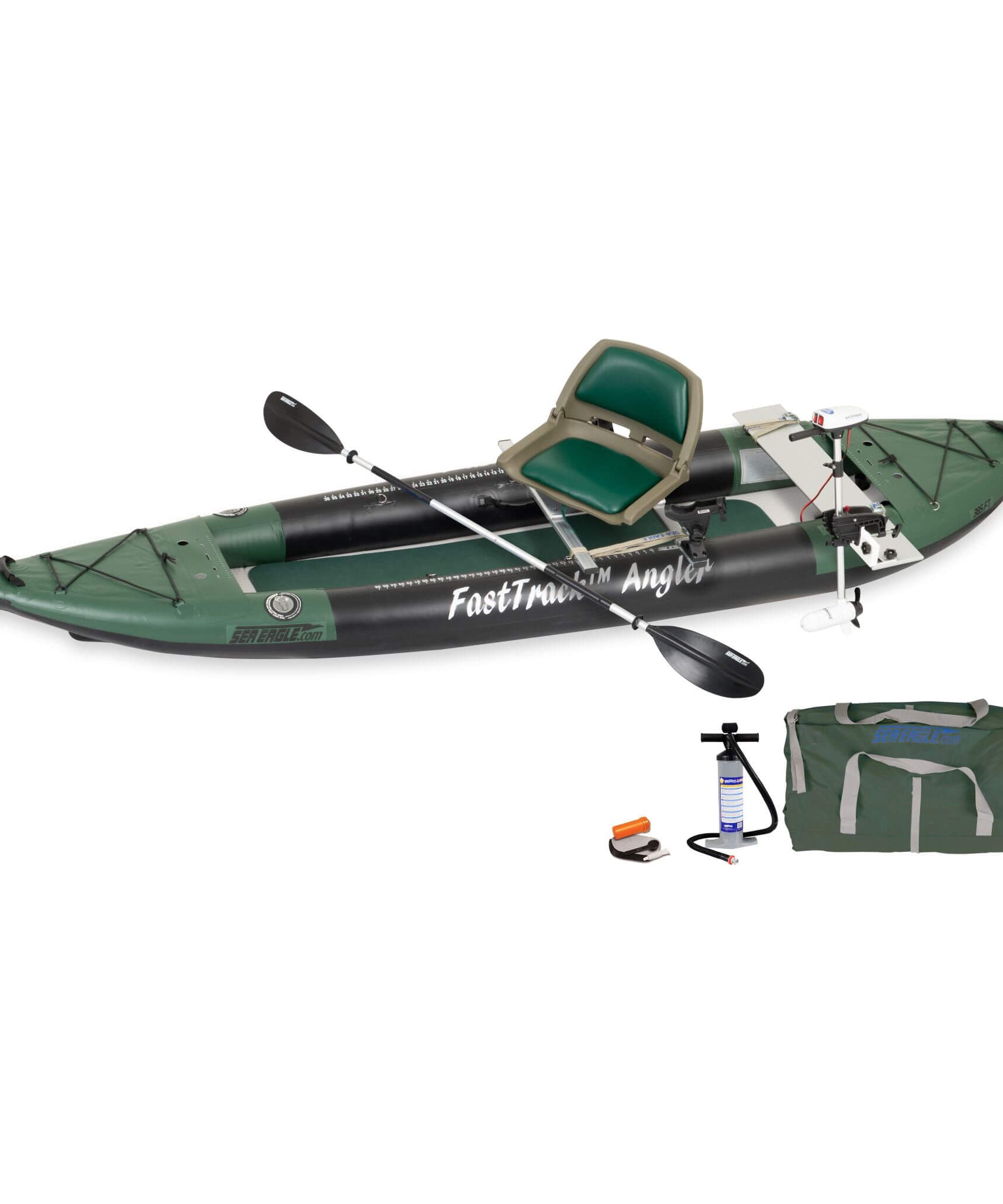 Sea Eagle 385FTA FastTrack 12FT 2- Persons Angler Inflatable Hunter Green Fishing Kayak [385FTAK] (SAK80139)