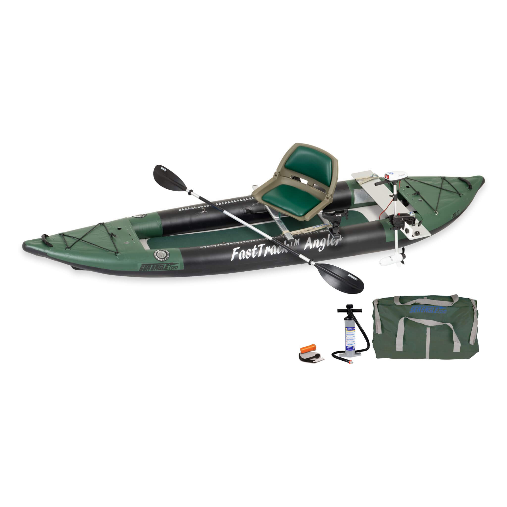 Sea Eagle 385FTA FastTrack 12FT 2- Persons Angler Inflatable Hunter Green Fishing Kayak [385FTAK] (SAK80139)